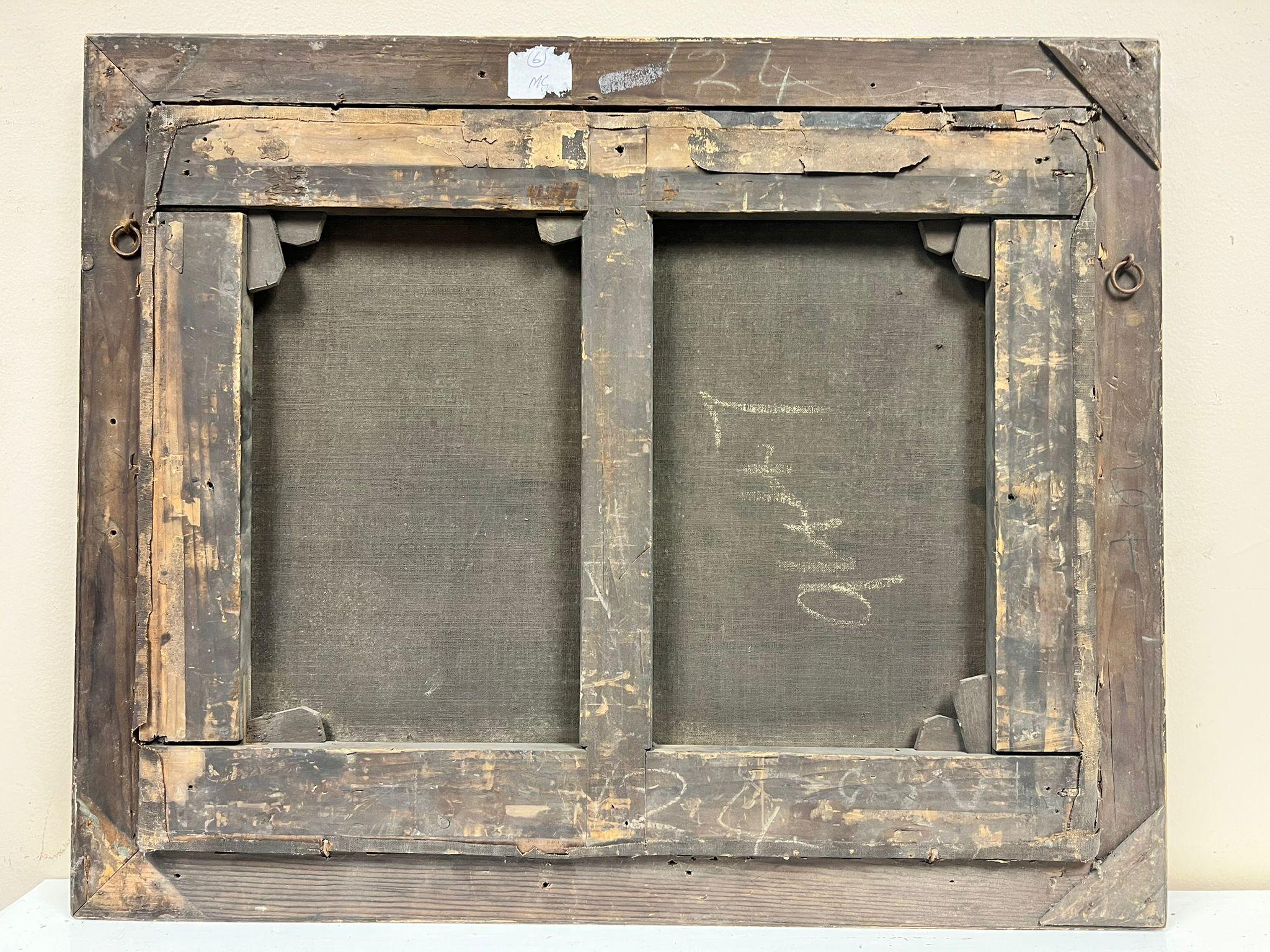 Fine 1700's Italian Old Master Oil Painting Hunting Dogs with Game, Roman Ruins (Chiens de chasse avec gibier, ruines romaines) en vente 4