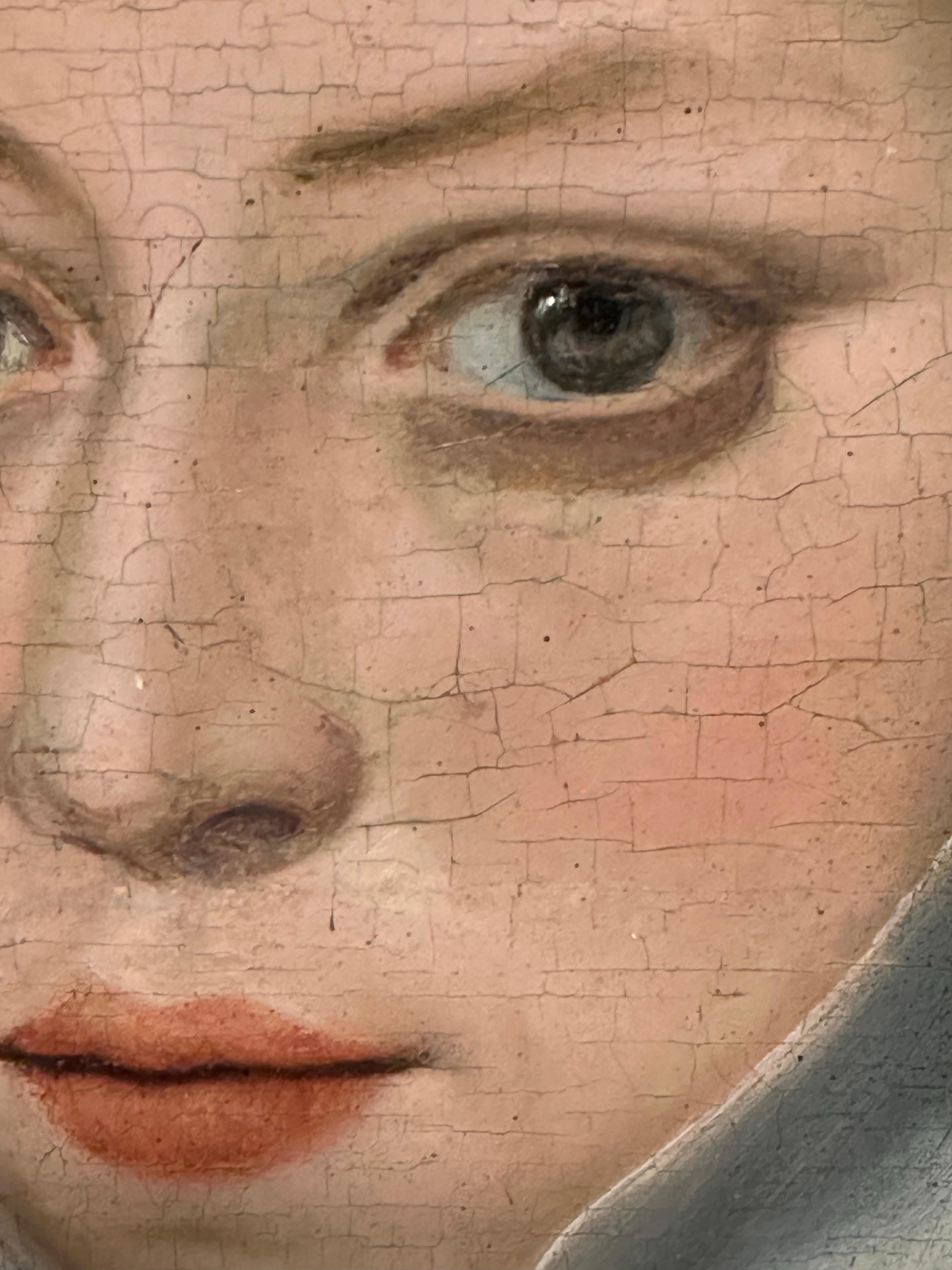 Feine 16. Jahrhundert Flemish Old Master Öl auf Holz Panel Porträt der Heiligen Johanna 7