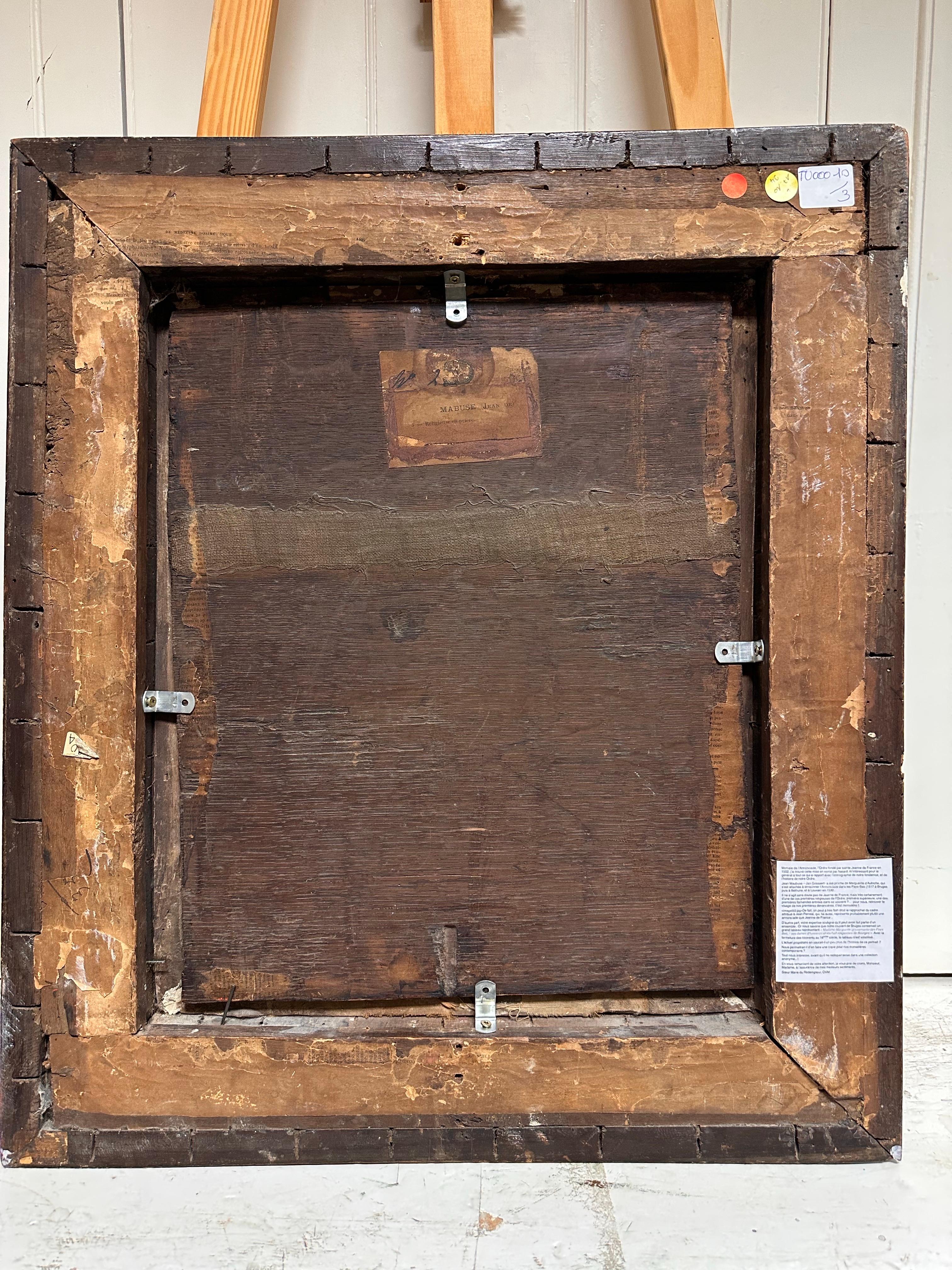 Feine 16. Jahrhundert Flemish Old Master Öl auf Holz Panel Porträt der Heiligen Johanna 12