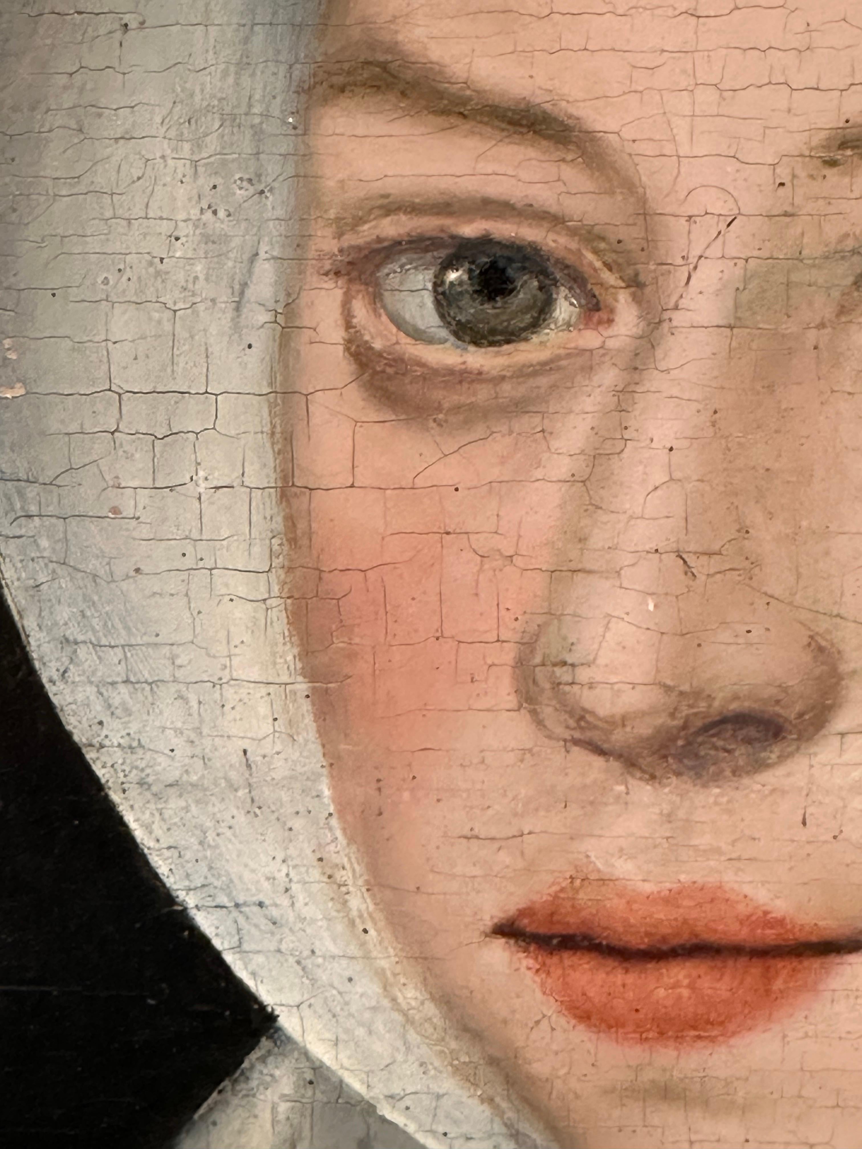 Feine 16. Jahrhundert Flemish Old Master Öl auf Holz Panel Porträt der Heiligen Johanna 1