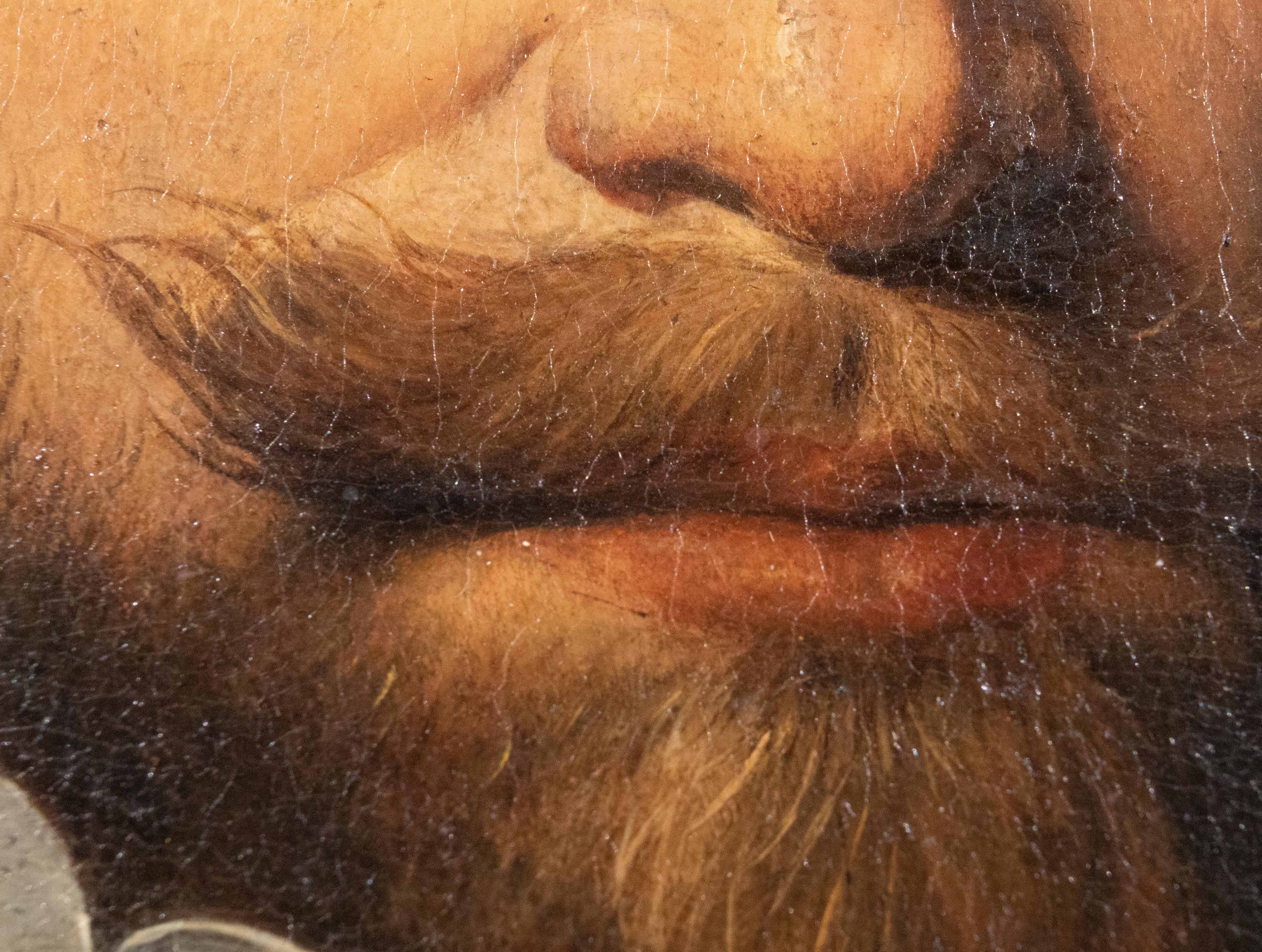 'Circle of' Jan Van Ravesteyn Head of a Bearded Man Oil in Panel For Sale 1