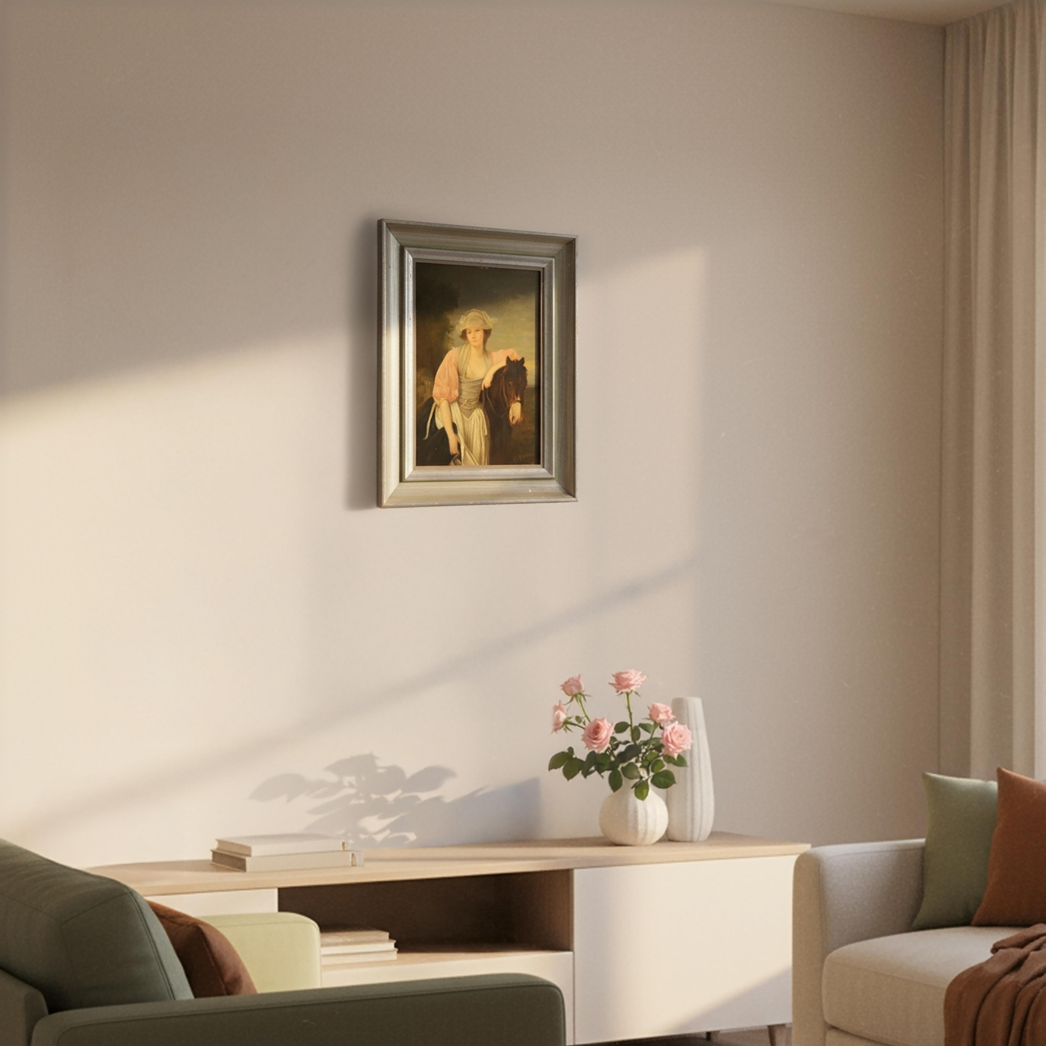 Milieu du 19ème siècle D'après Greuze Portrait de laitière Peinture à l'huile sur panneau encadrée en vente 4