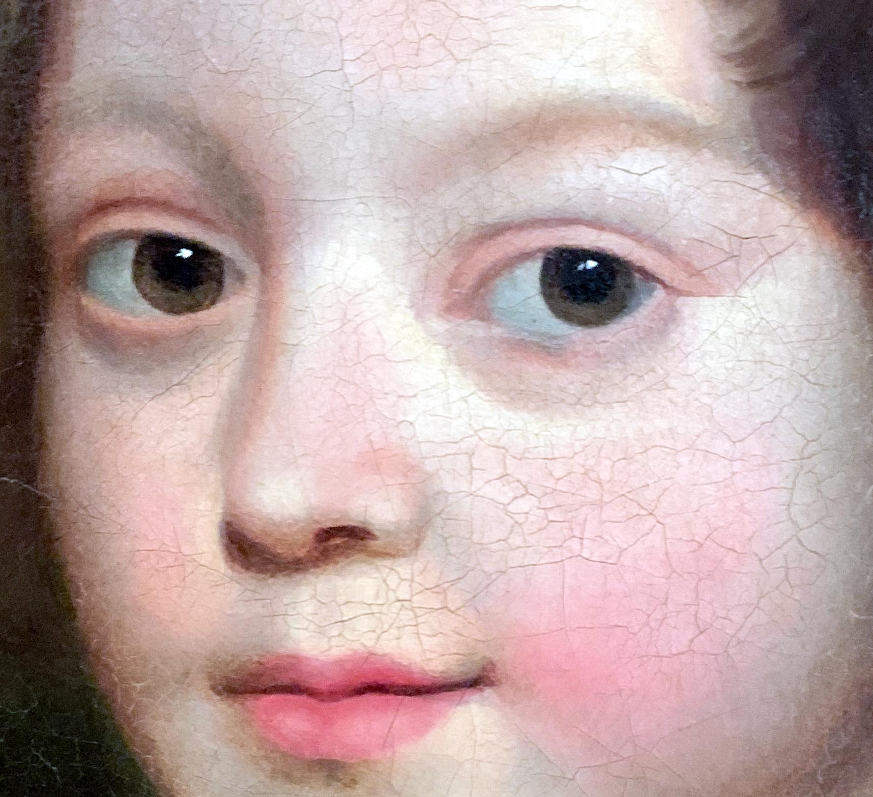 Huile sur toile Dim avec cadre 50/58 cm Dim sans cadre 37/46 cm Ecole française Suiveur de Jean Baptiste Greuze (1725/1805 ) Elégant portrait d’enfant – Suiveur de Jean-Baptiste Greuze, XVIIIe siècle Huile sur toile, cadre richement sculpté. Ce