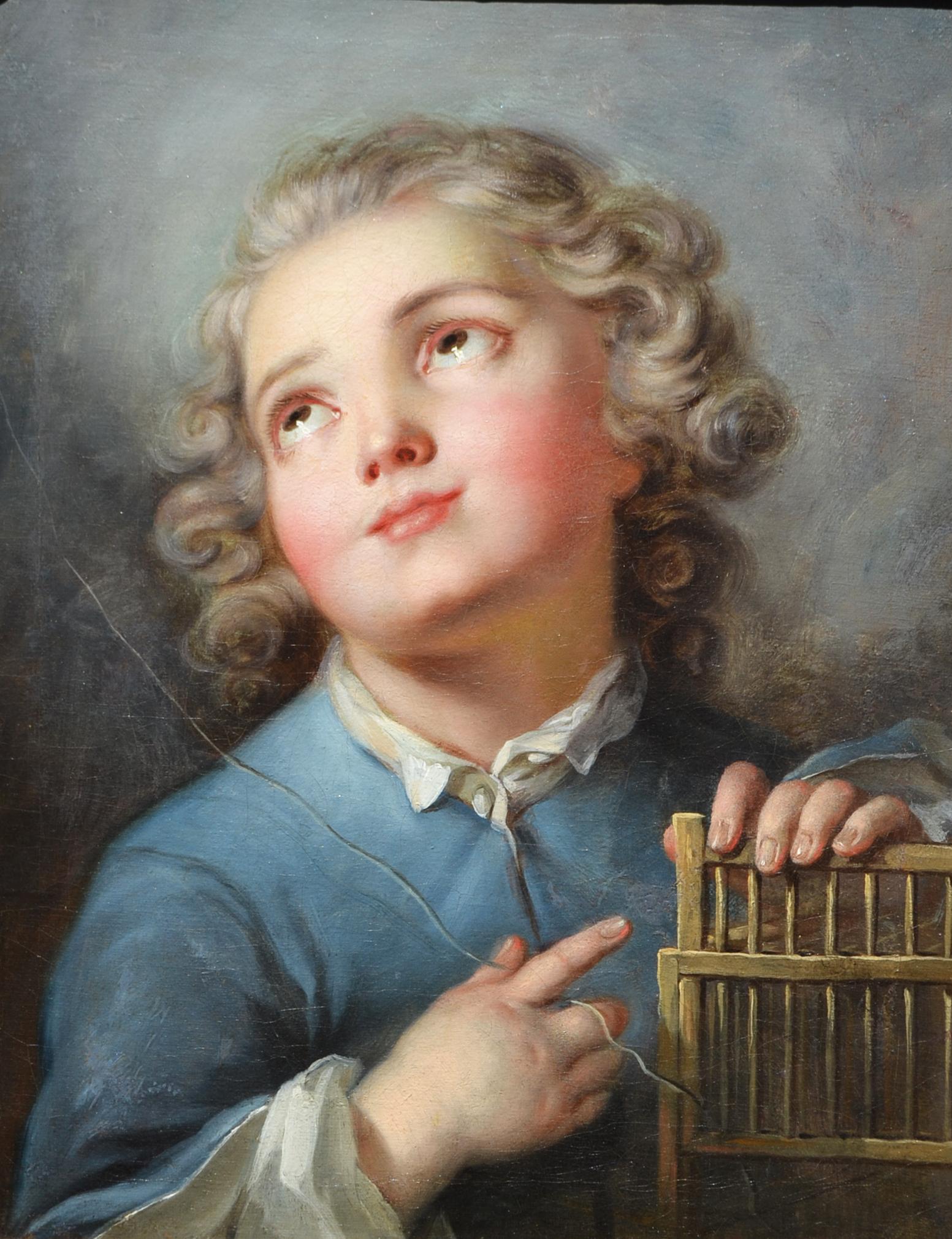Portrait of a Young Boy with Birdcage