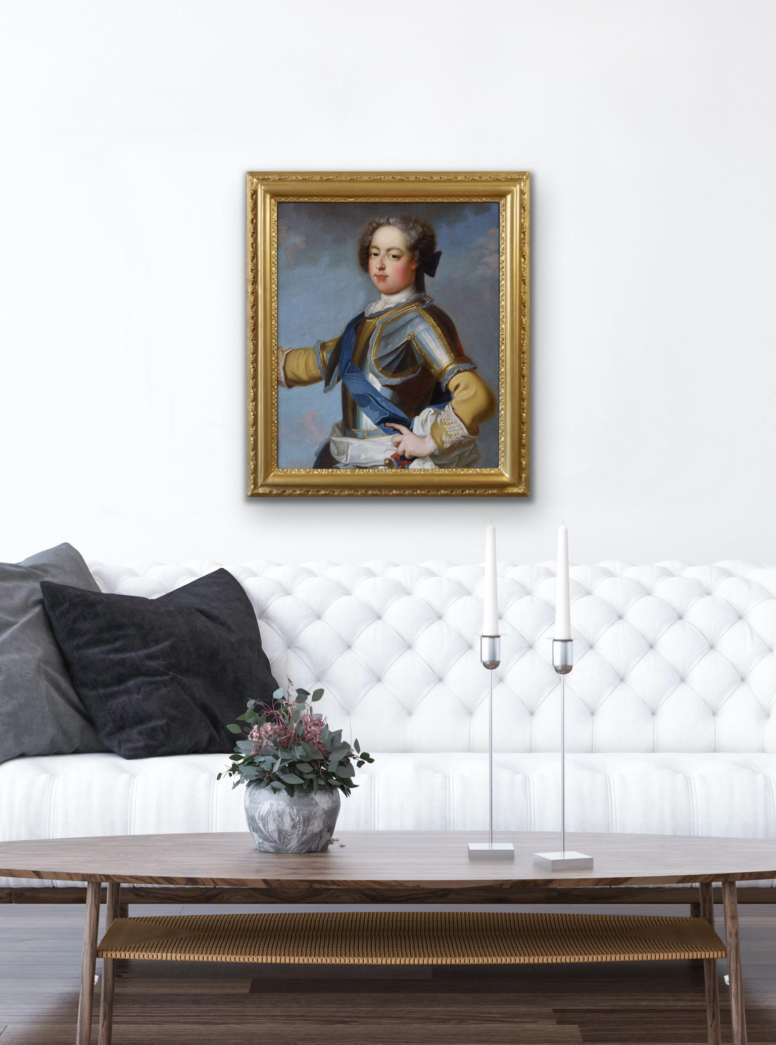 Circle of Jean-Baptiste van Loo
French, (1684-1745)
Portrait of Louis XV, King of France
Oil on canvas
Image size: 29.25 inches x 24 inches 
Size including frame: 35.75 inches x 30.75 inches

A half- length portrait of King Louis XV (1710-1774),