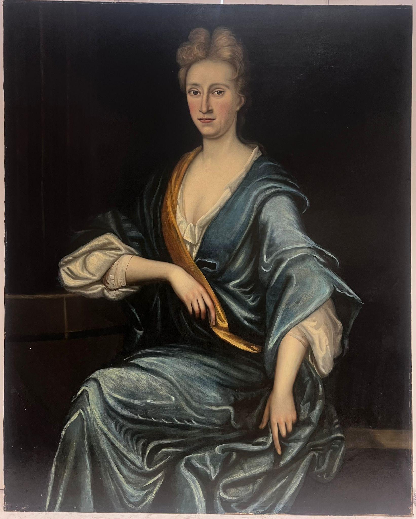 Portrait of a Noble Lady
circa 1700
circle of John Closterman (German 1660-1711)
oil on canvas, unframed
canvas : 50 x 40 inches
provenance: private collection, Somerset, England
condition: very good and sound condition, relined canvas.