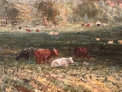 1830's English Oil Storm Clouds Norfolk Landscape Norwich Cathedral River Yare