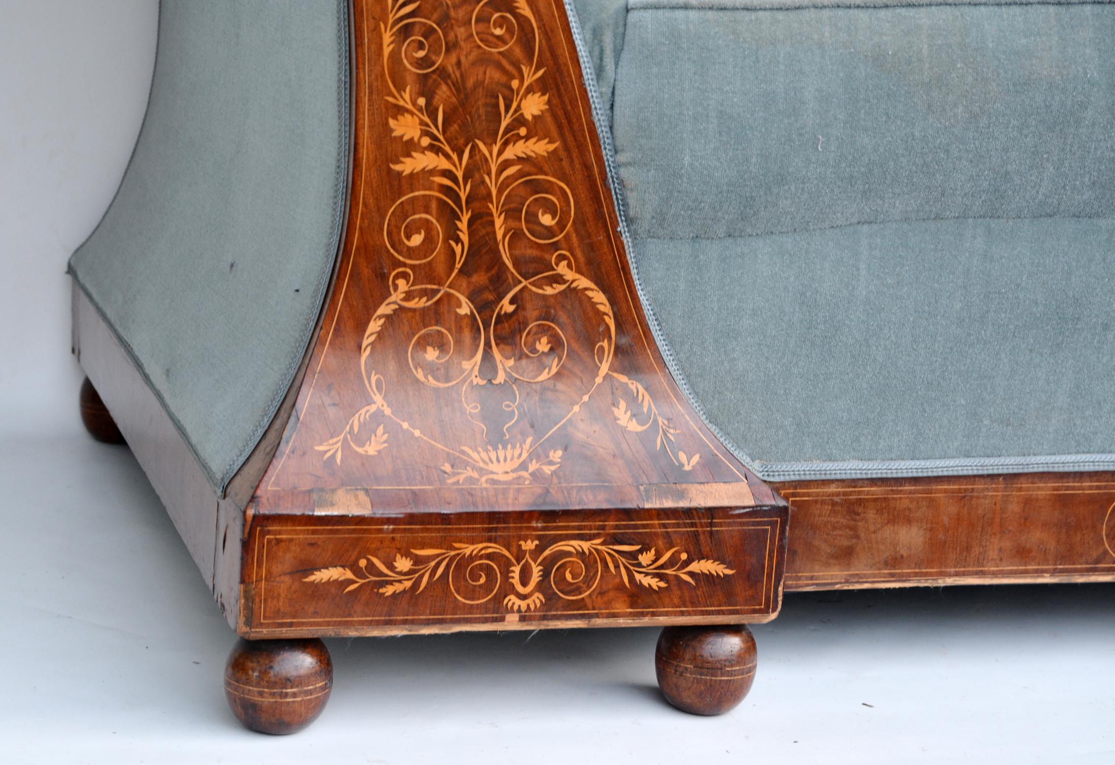 Inlay Circle of Josef Danhauser, Biedermeier Sofa, Vienna, circa 1835-1840