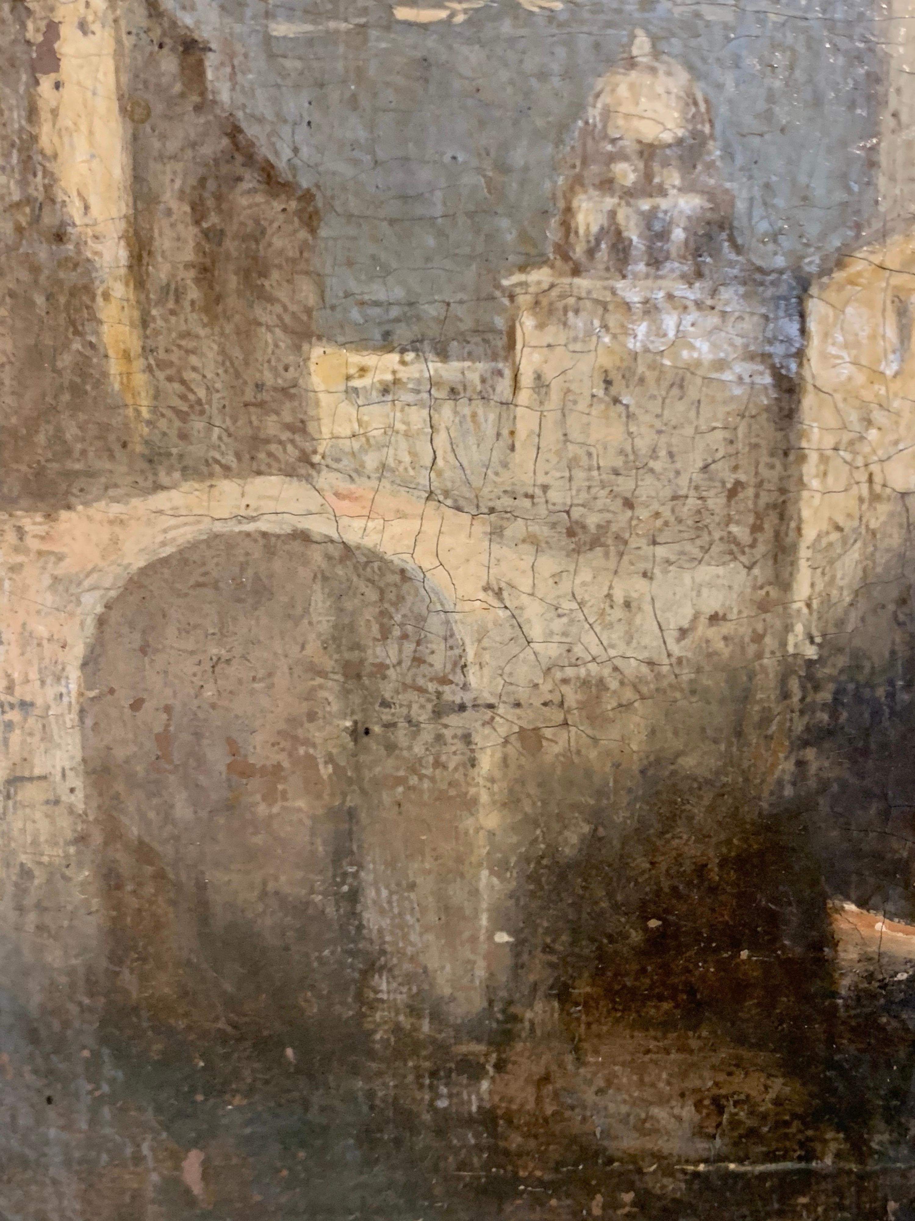 Il canale veneziano di Backwater Pittura ad olio del periodo 1850 circa con cornice dorata in vendita 6