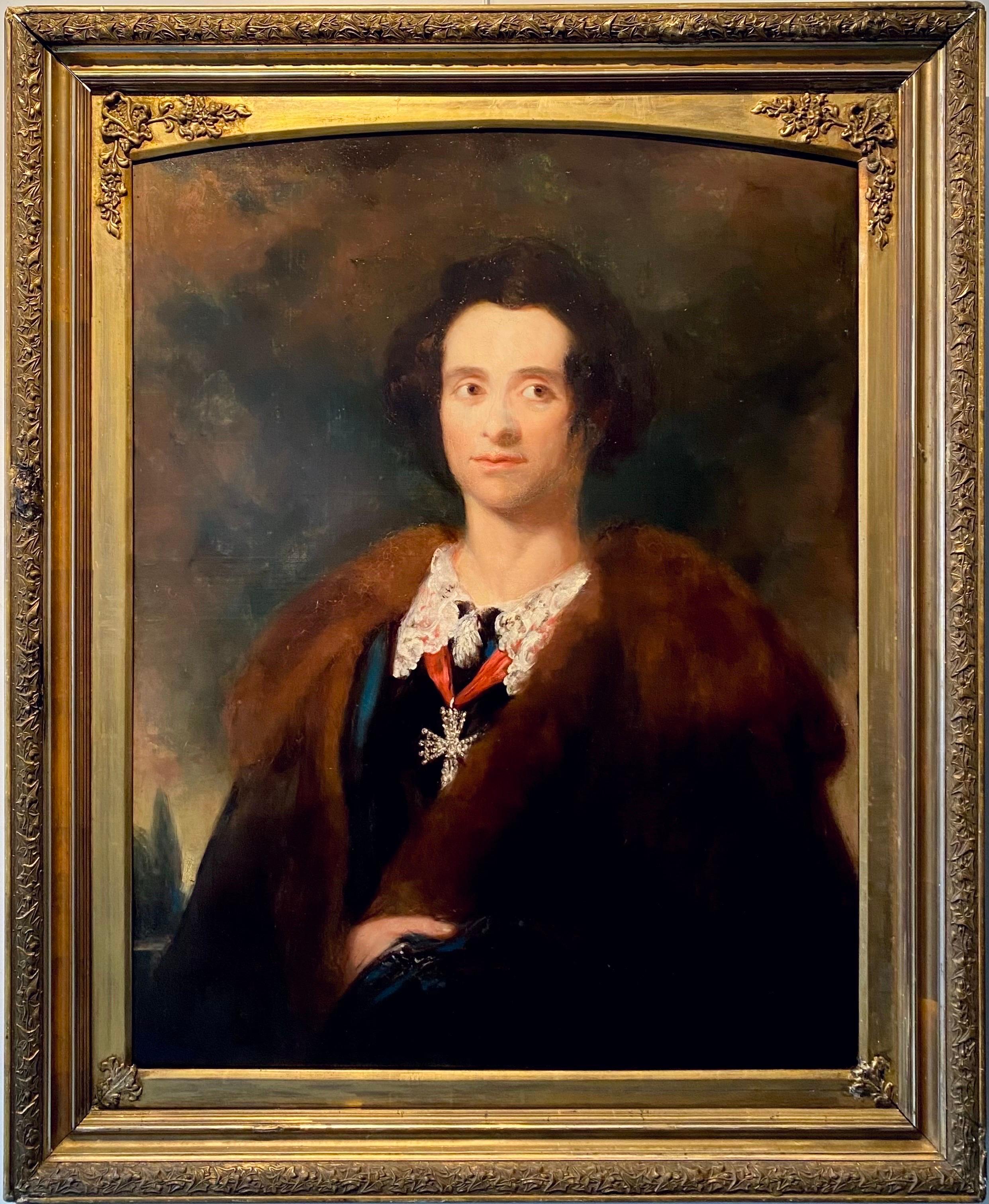 Portrait Painting (Circle of) Joshua Reynolds - Portrait britannique victorien du 19ème siècle d'un homme noble - Anglais
