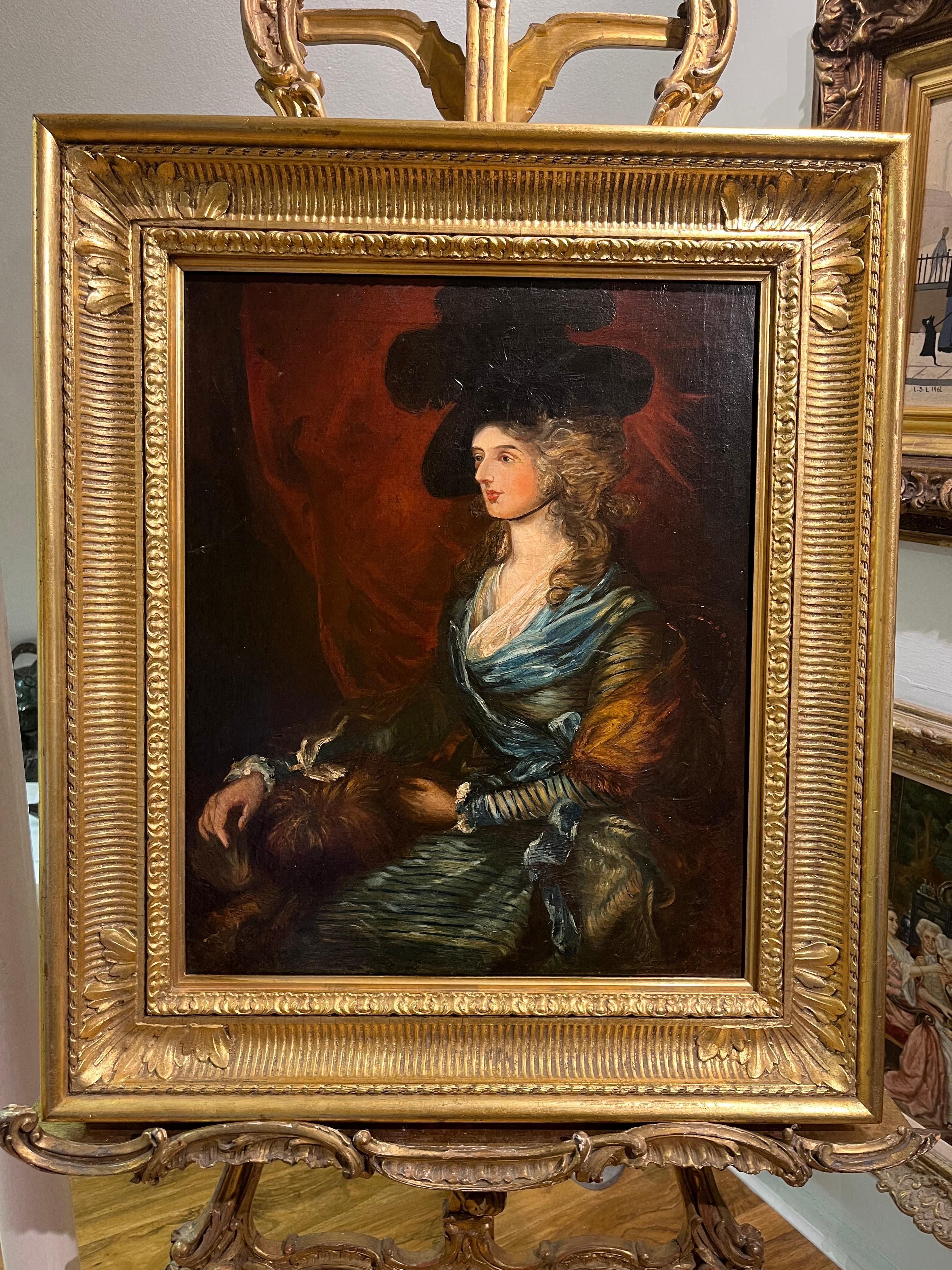 LARGE OLD MASTER LATE 18th CENTURY CIRCLE of THOMAS GAINSBOROUGH OIL PAINTING - Realist Painting by (circle of) Thomas Gainsborough