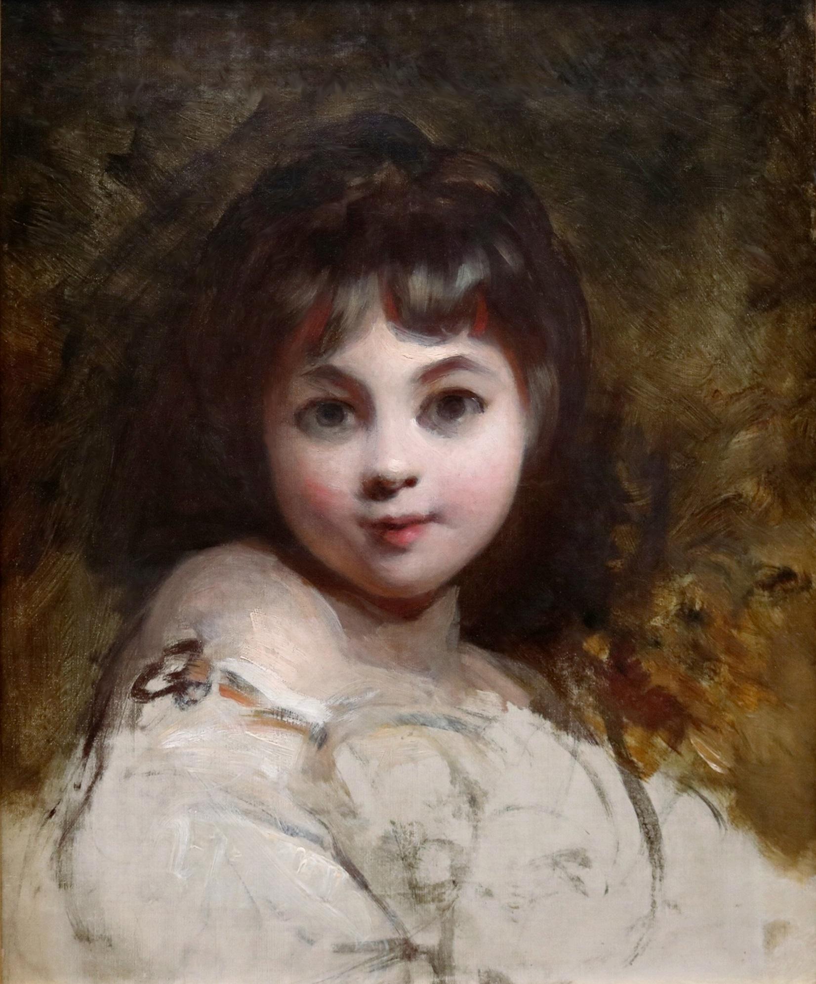 Bols Miss Jane - Peinture à l'huile de portrait anglaise du 18ème siècle de Reynolds - École anglaise Painting par (Circle of) Joshua Reynolds
