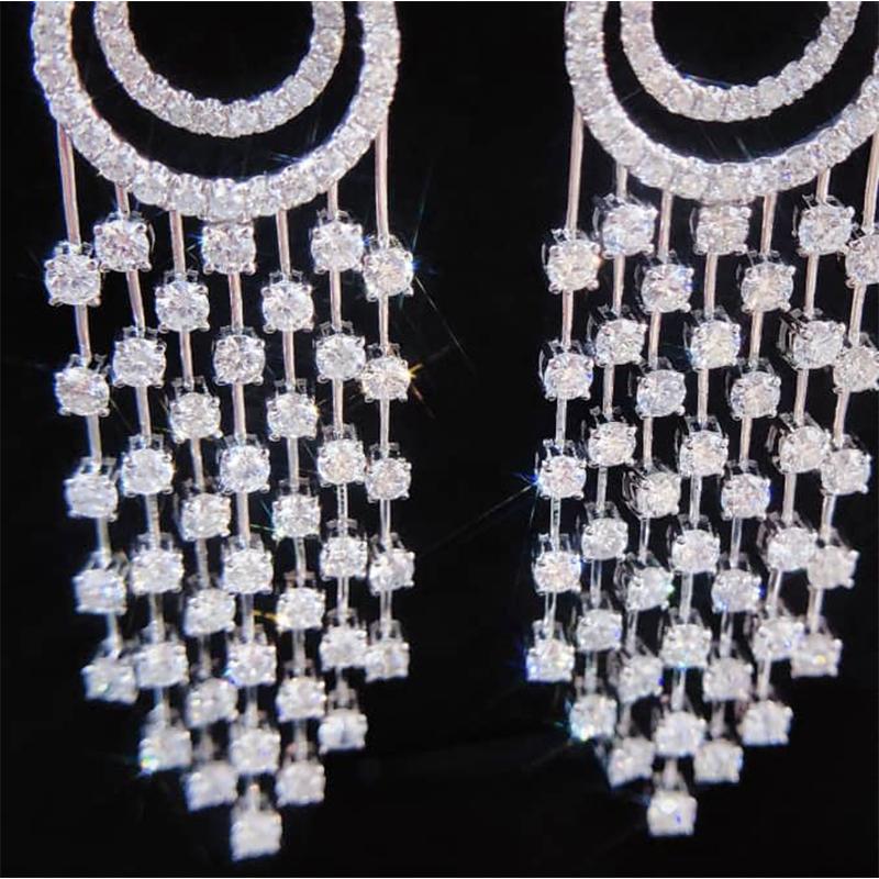 Kreis des Lebens 18K Gold Chandelier-Ohrringe Damen im Angebot