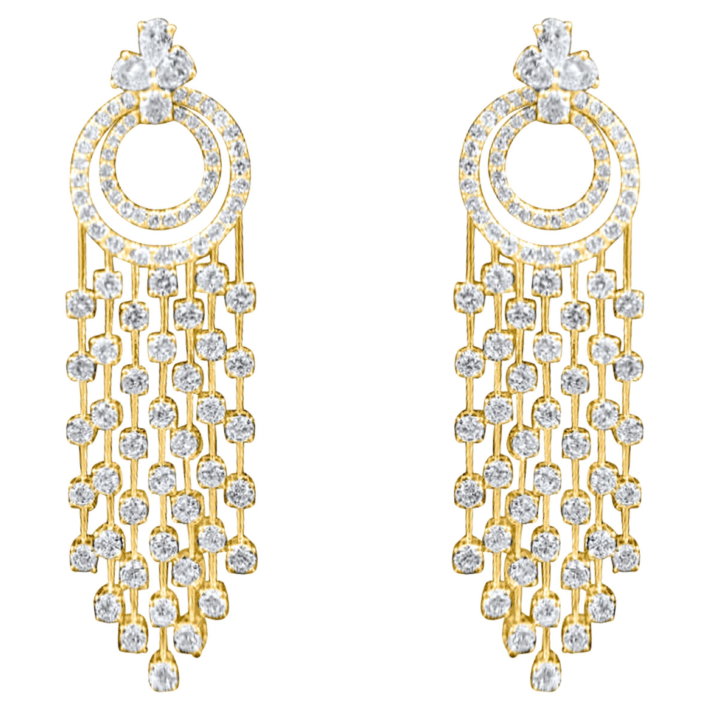 Kreis des Lebens 18K Gold Chandelier-Ohrringe im Angebot