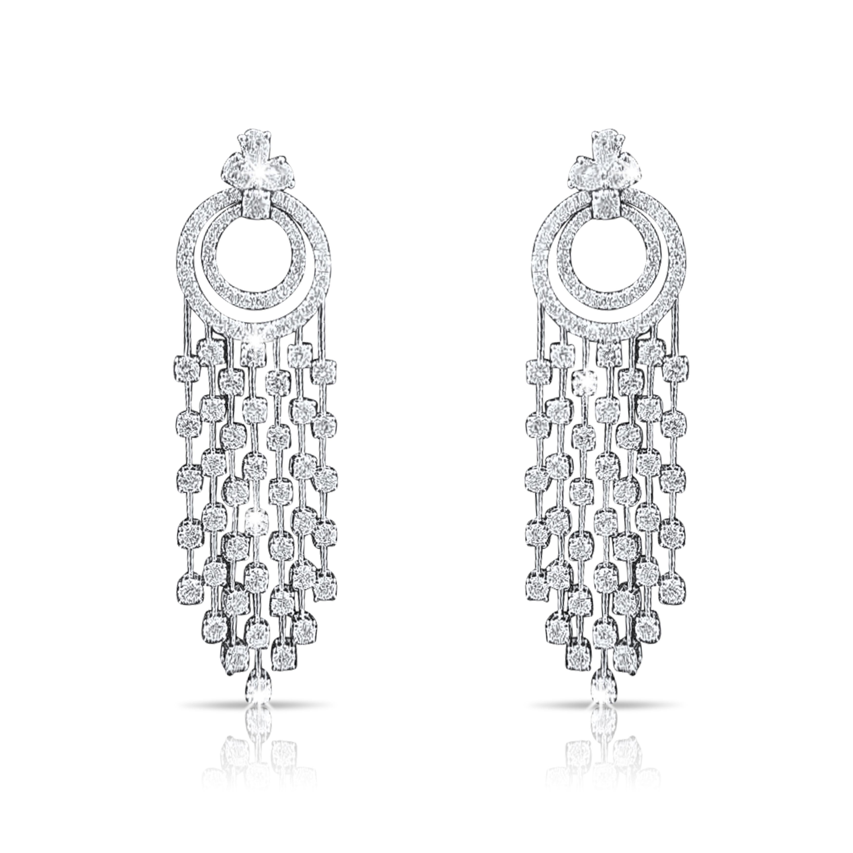 Modern Circle Of Life Chandelier Earrings For Sale
