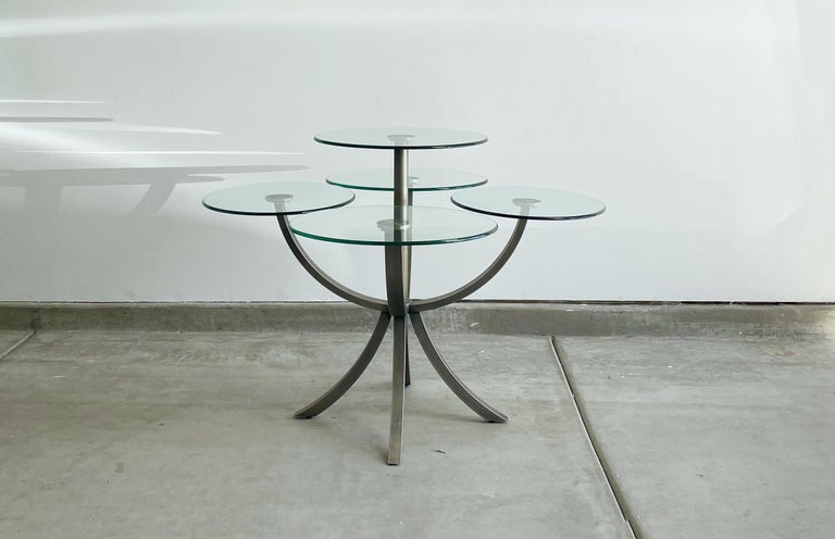 Brushed 'Circle of Life' Dining or Center Table by Design Institute America, 1980's  For Sale
