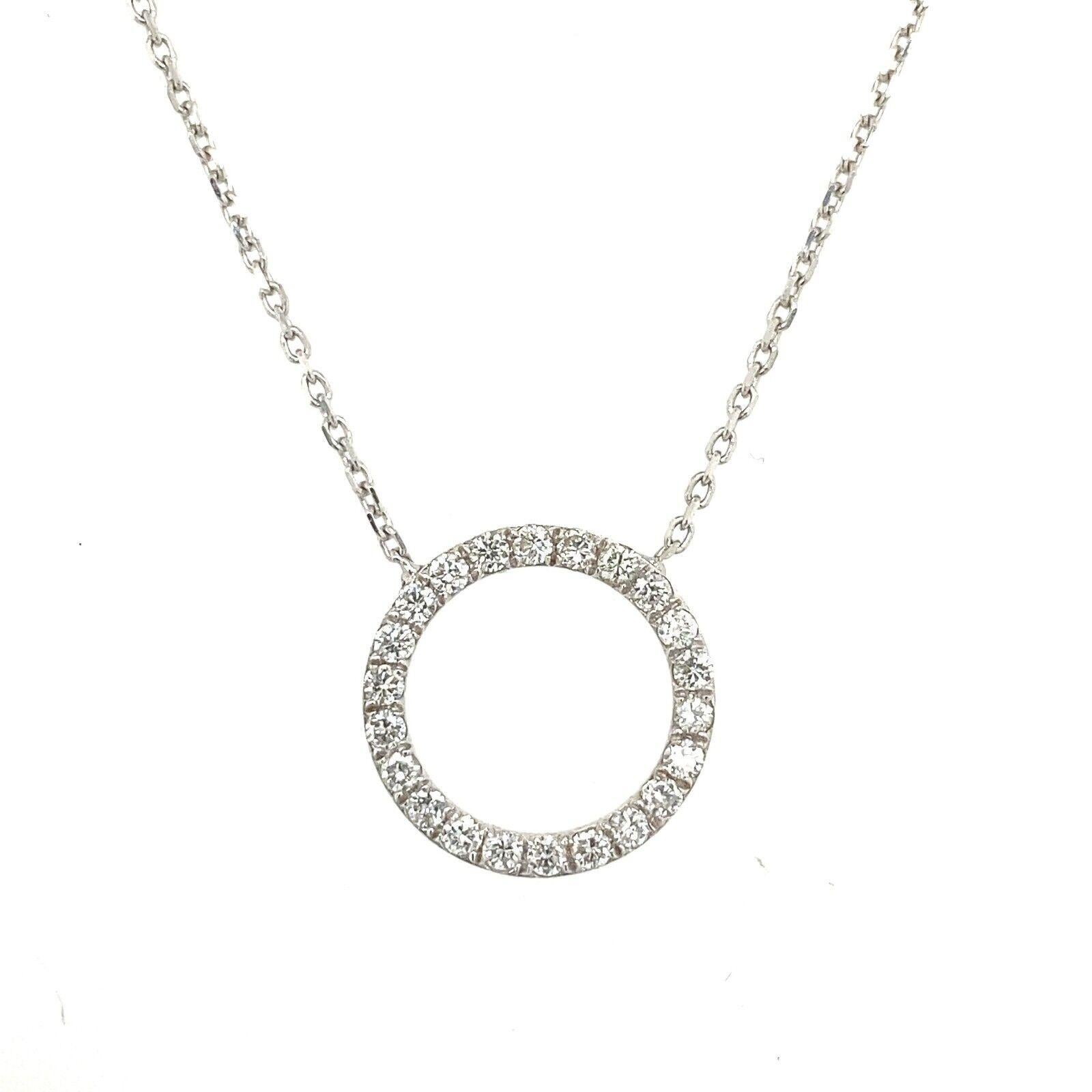Circle of Life Necklace Set with 0.28ct of Natural Diamonds in 14ct White Gold For Sale