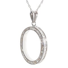 Circle of Life Pendant with Baguette Diamonds.  D2.33ct.t.w.