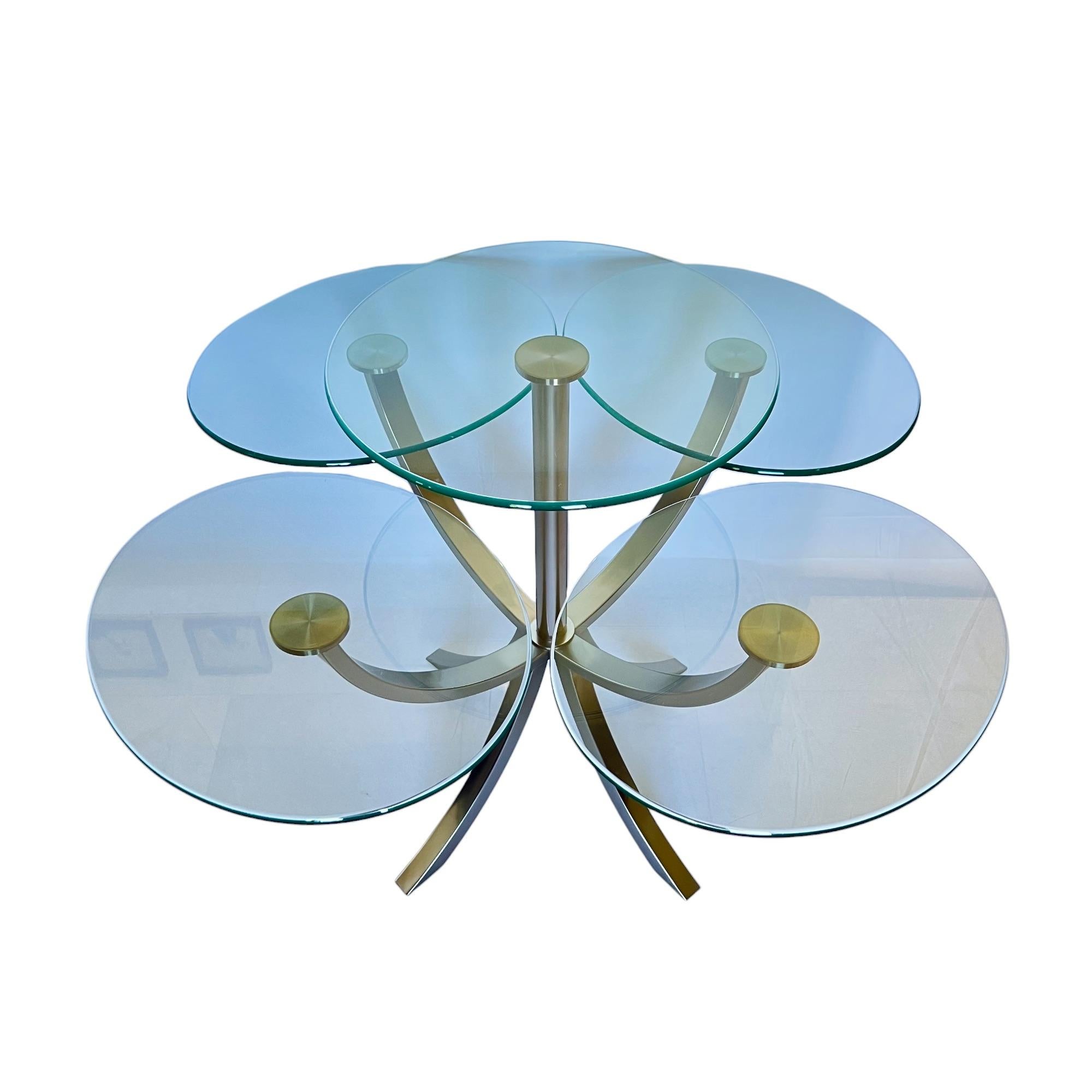 Circle of Life Steel & Glass Dining Table by DIA, 1980s In Good Condition In Harlingen, TX