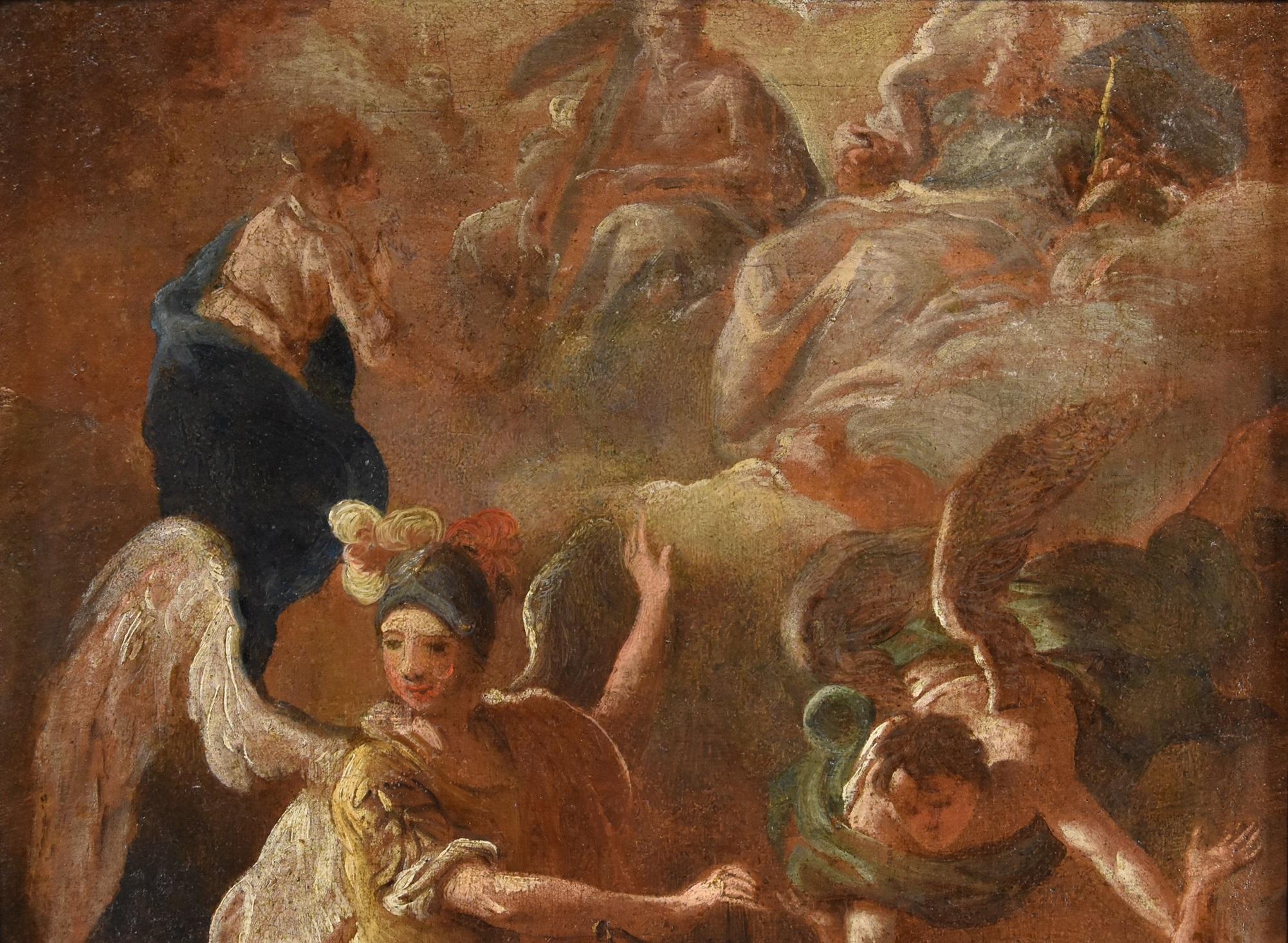 Psicostasia Arcangelo Michele Giordano Dipinto del XVII secolo Olio su tela Italia in vendita 6