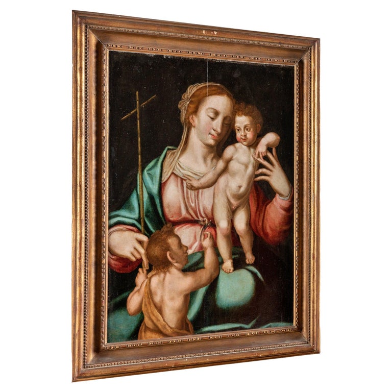 Circle of Luis de Morales 16th Century "Virgin with Child and Saint