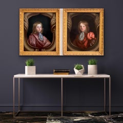 Pair of 17th century British Portraits of the brothers Baronet Stapleton English