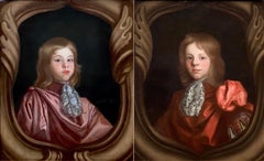 Pair of 17th century British Portraits of the brothers Baronet Stapleton