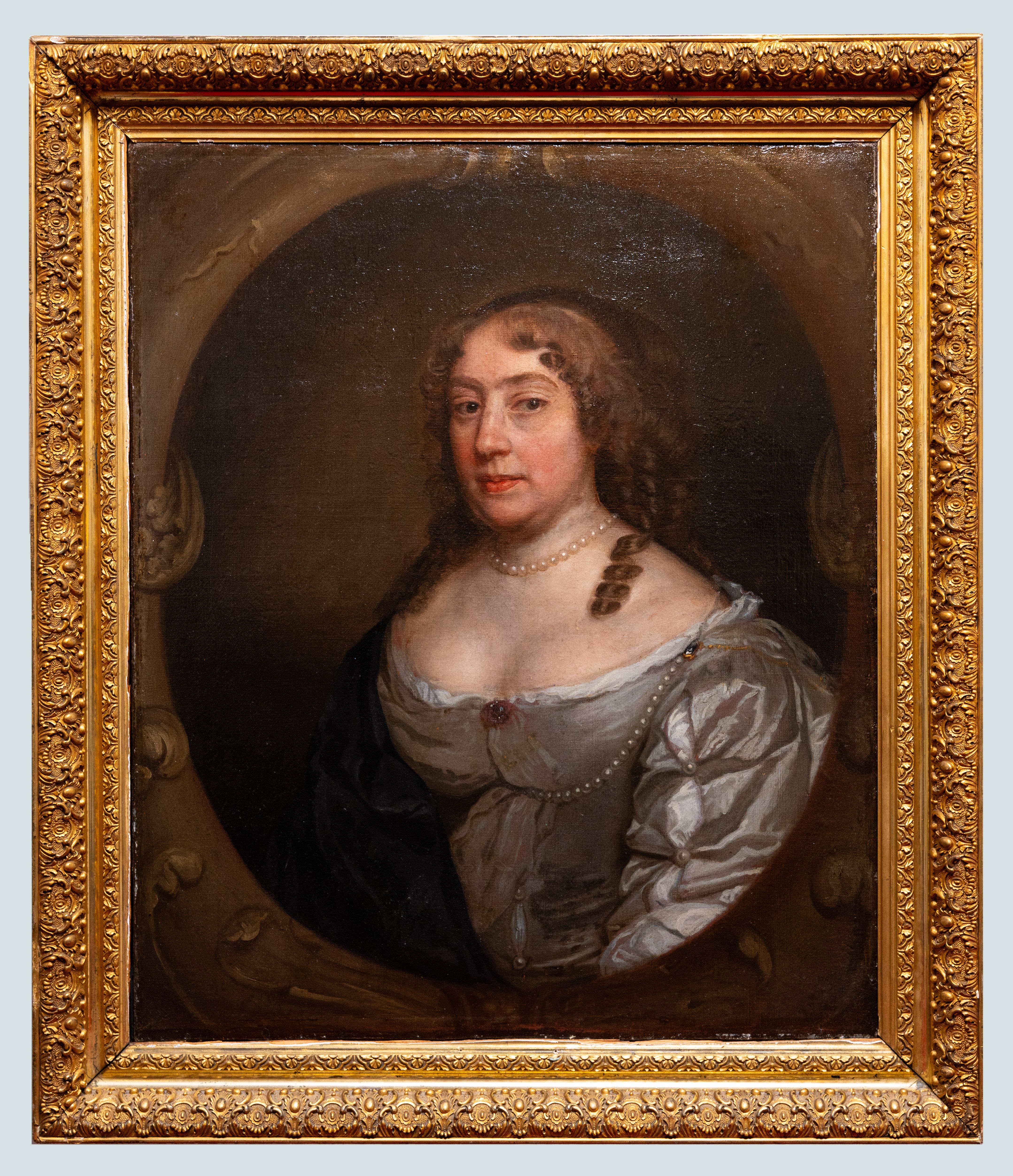 (Circle of) Mary Beale Portrait Painting – Porträt einer Dame, Kreis von Mary Beale, 17. Jahrhundert, Britisch