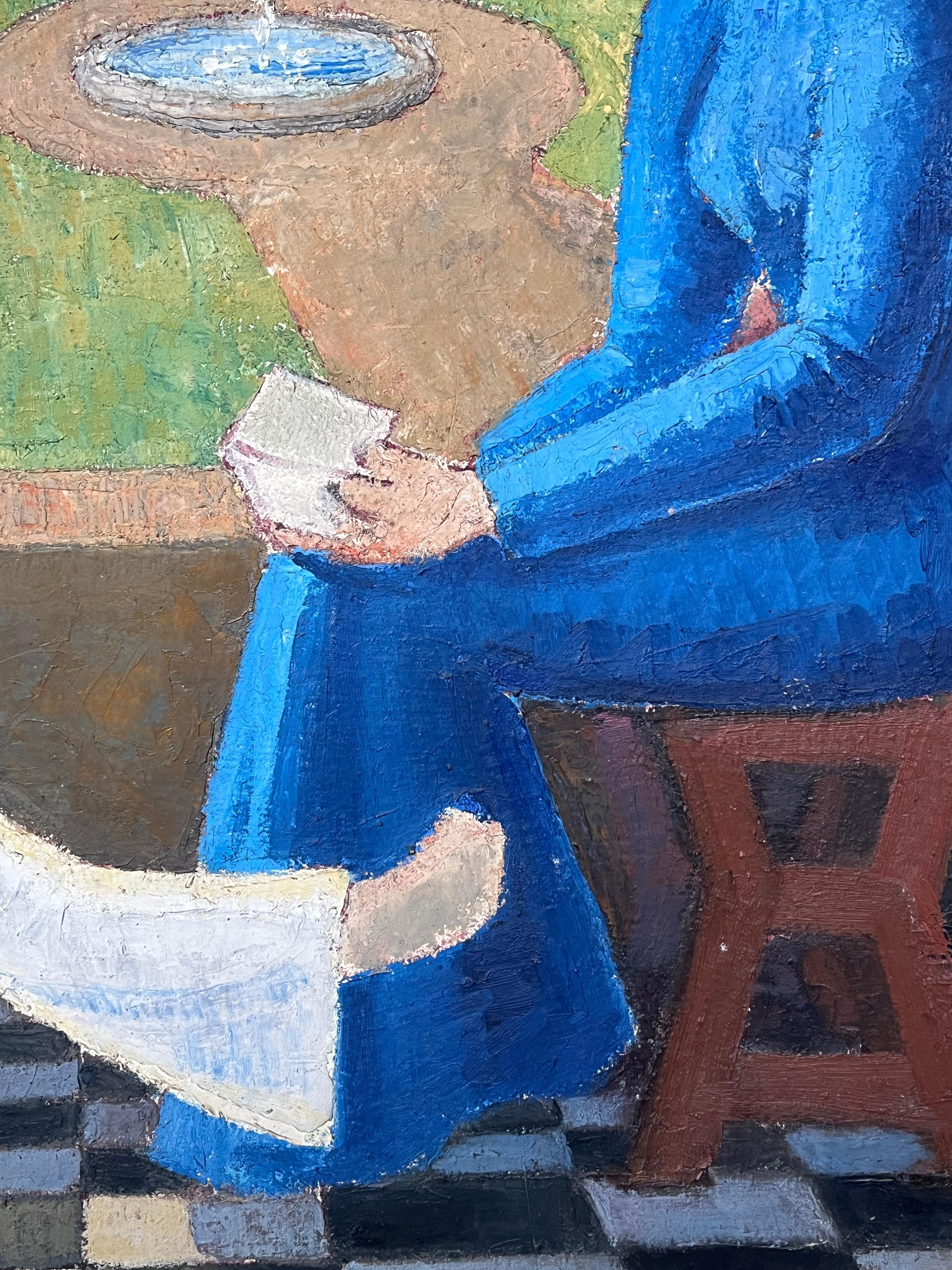 Große 1920er Jahre Französisch Nabis Schule Ölgemälde The Annunciation Maria & Engel im Angebot 3