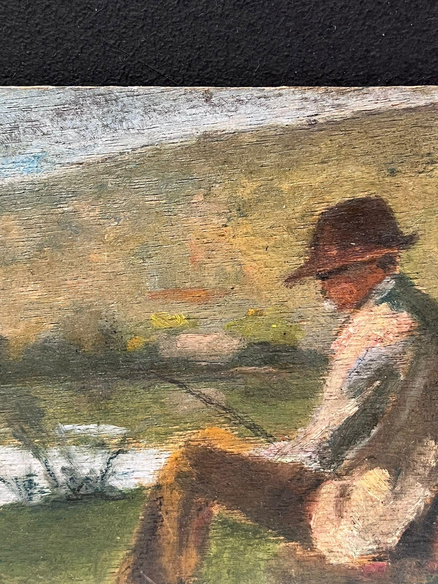 Pescatore
Artista francese, inizio XX secolo
indistintamente, cerchio di Max. Luce (francese 1858-1941)
Pittura a olio su tavola, senza cornice
Pannello: 5 x 8 pollici
Inscritto sul verso
Condit: Il dipinto è in ottime condizioni, con colori che si