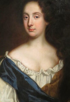 Circle Of Michael Dahl Fine 18th Century Antique English Oval Portrait Of A Lady