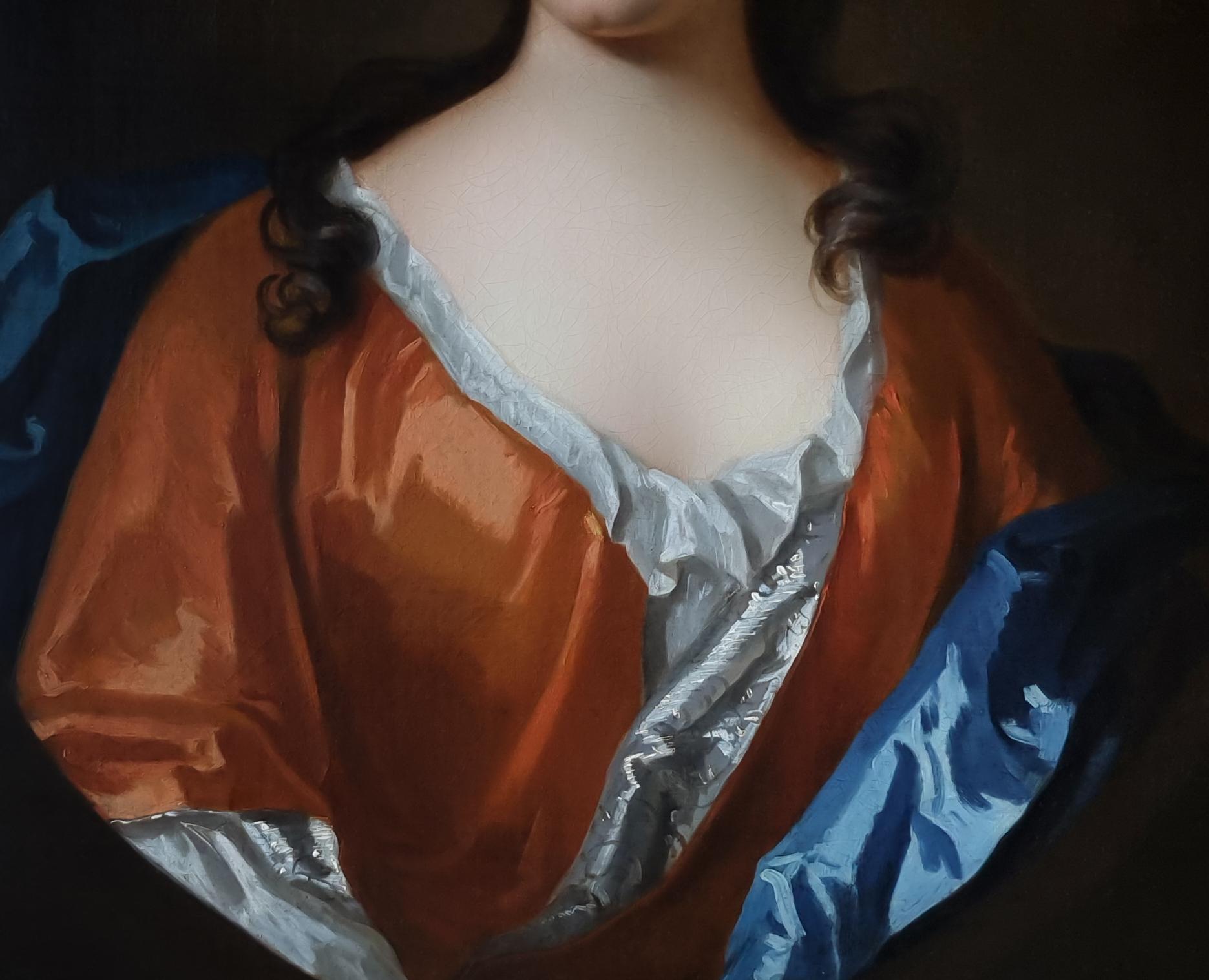 Portrait Lady in Russet Silk Dress c.1710, Michael Dahl, oil on canvas painting For Sale 1