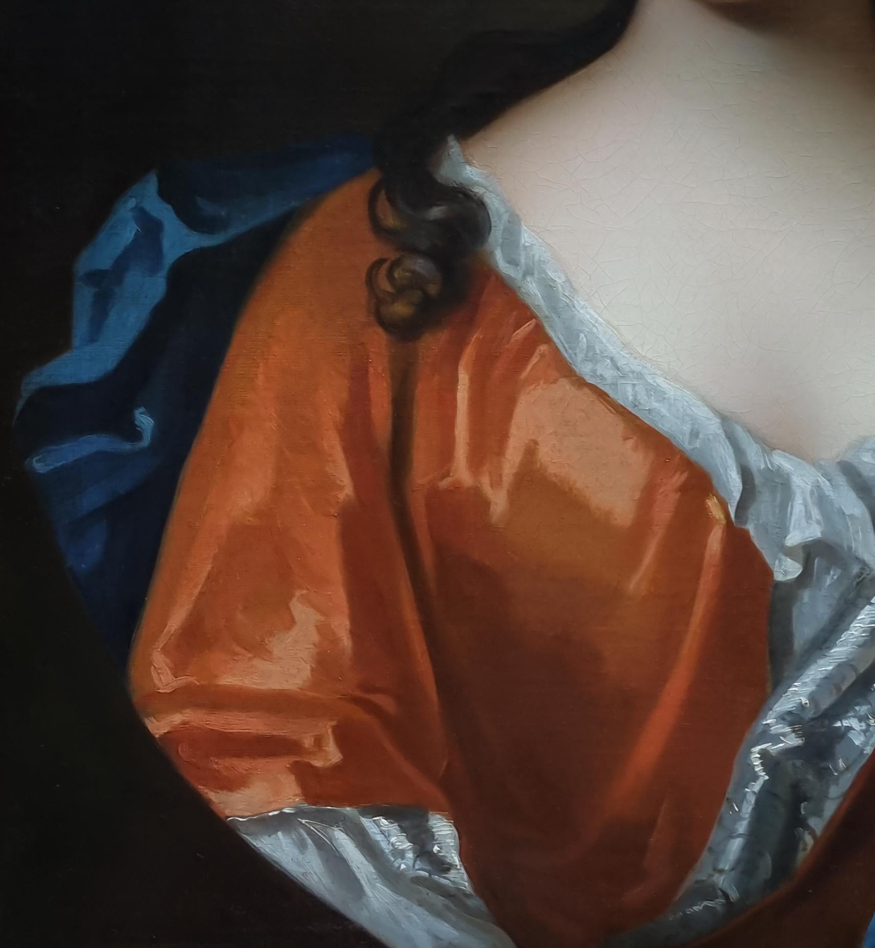 Portrait Lady in Russet Silk Dress c.1710, Michael Dahl, oil on canvas painting For Sale 2
