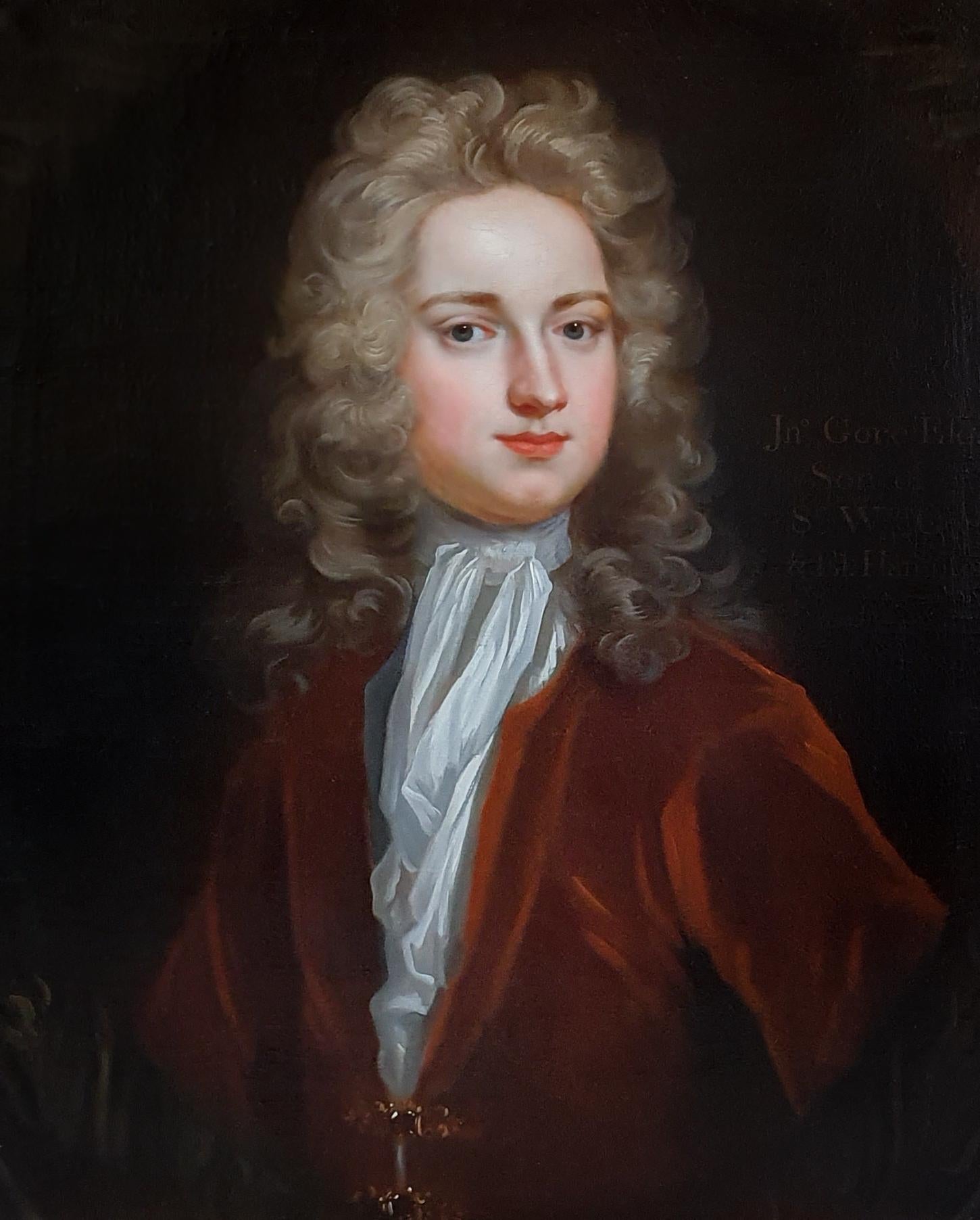 Portrait of John Gore (c.1689-1763), Fine Carved Gilded Frame, Good Provenance - Painting by (Circle of) Michael Dahl