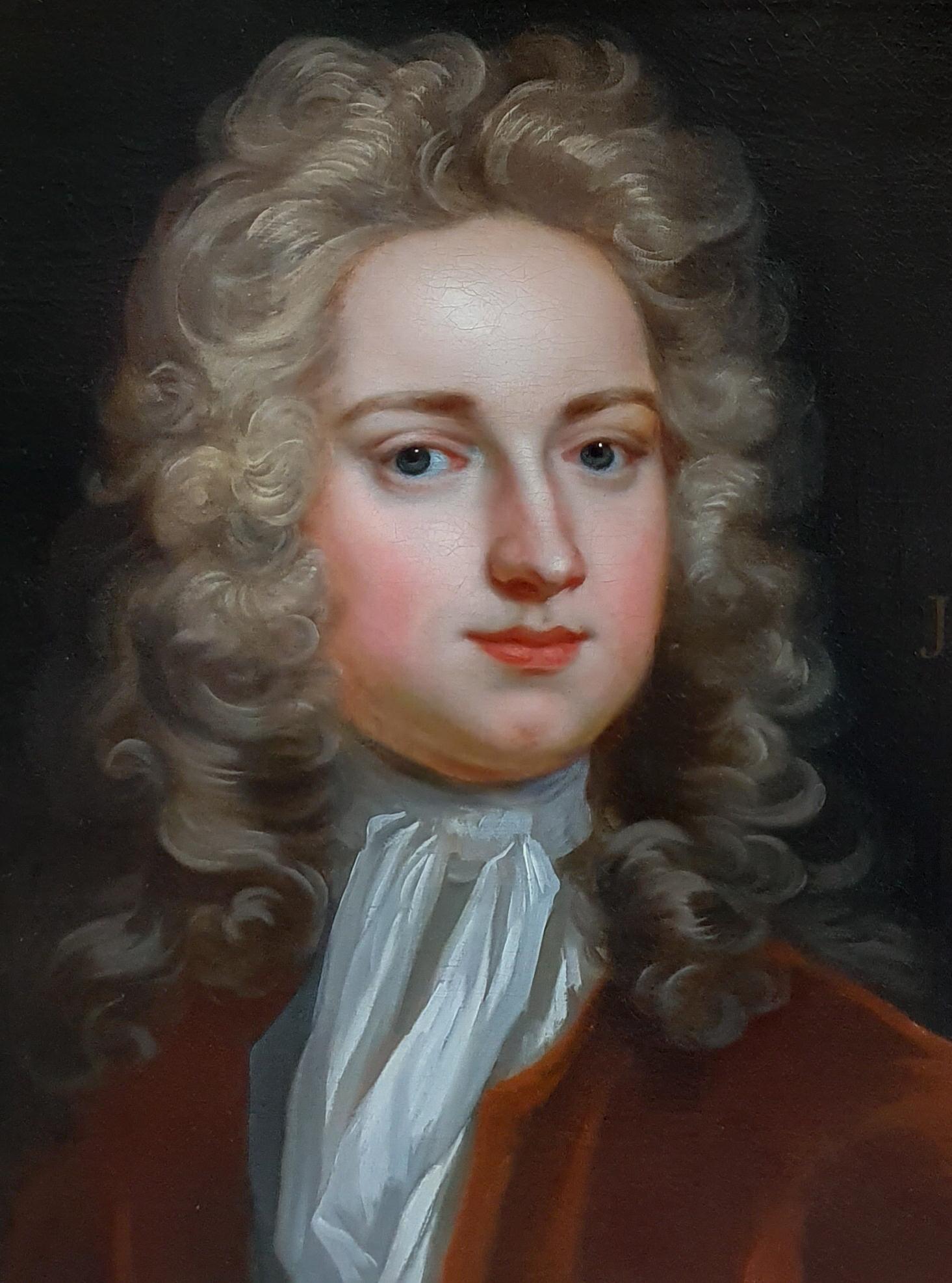 Portrait of John Gore (c.1689-1763), Fine Carved Gilded Frame, Good Provenance - Black Portrait Painting by (Circle of) Michael Dahl