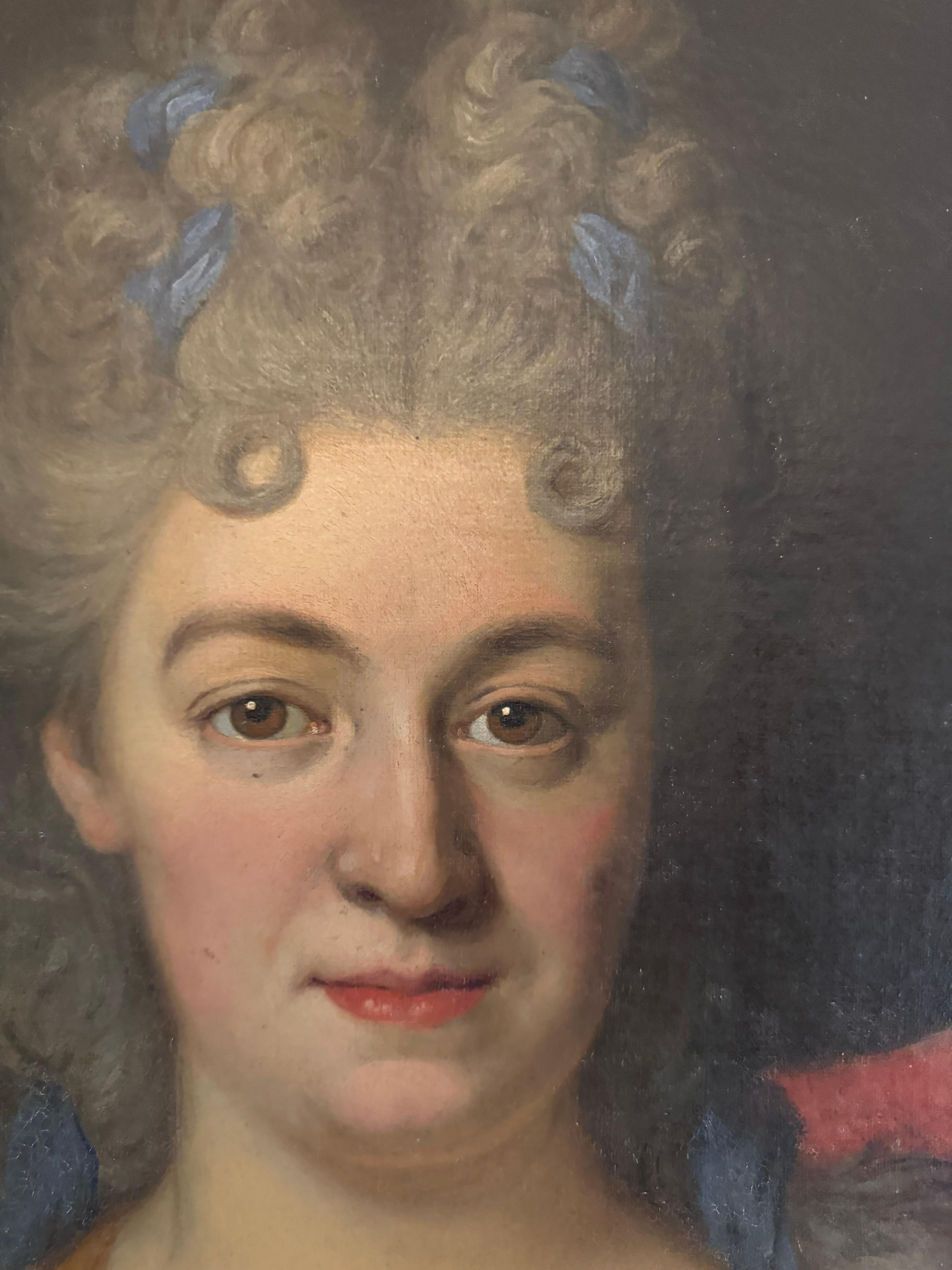 Kreis um Nicolas de Largillière 1656 -1746 Porträt einer adligen Dame (Gemalt) im Angebot