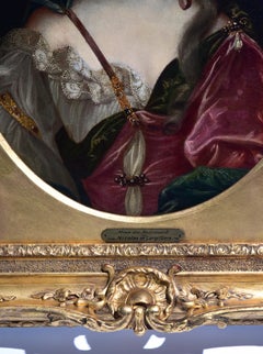 "Mme de Noirmont", Portrait à l'huile sur toile, circa 18e siècle