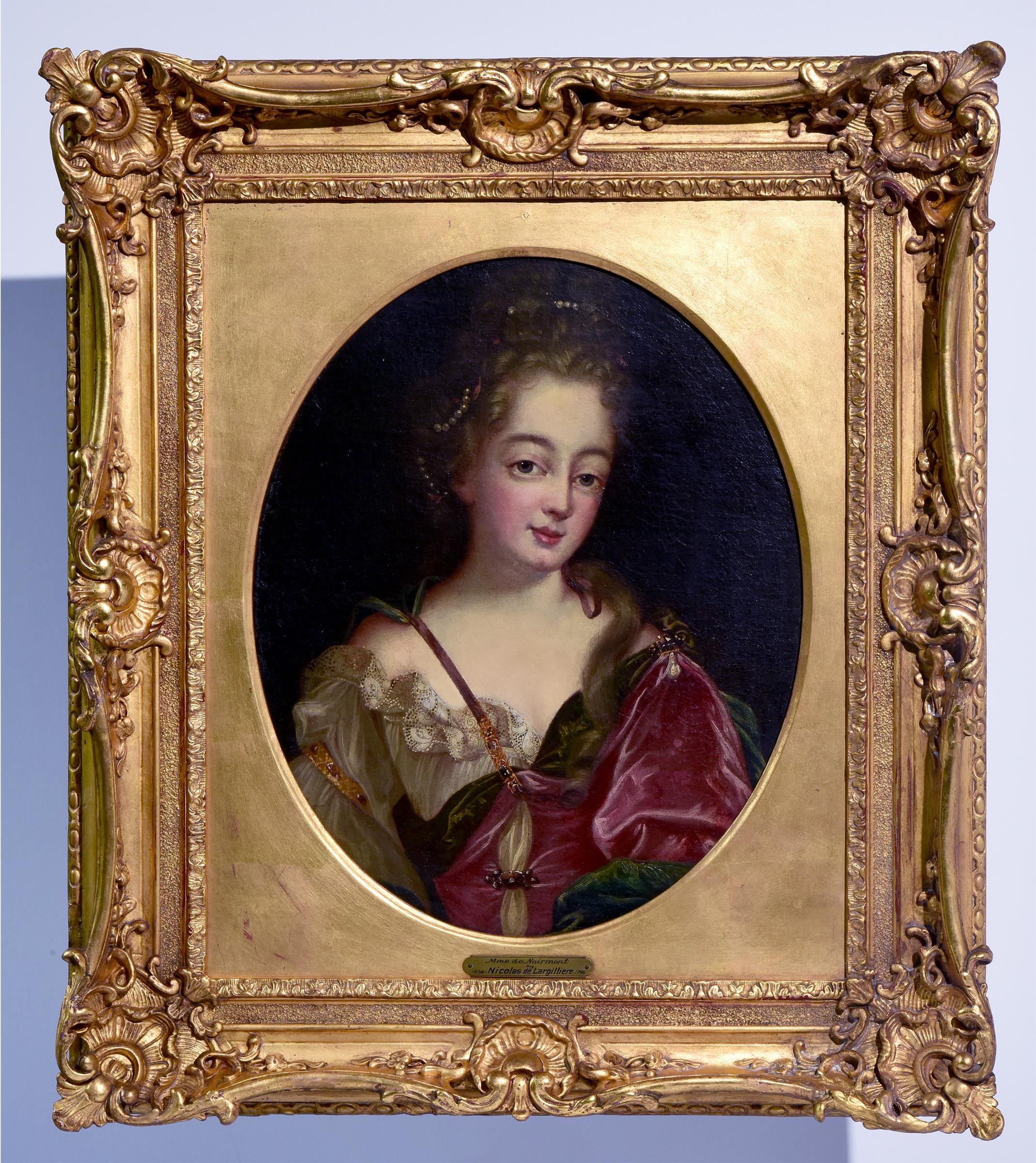 (circle of) Nicolas de Largillierre Portrait Painting - "Mme de Noirmont", Oil on Canvas Portrait, circa 18th Century