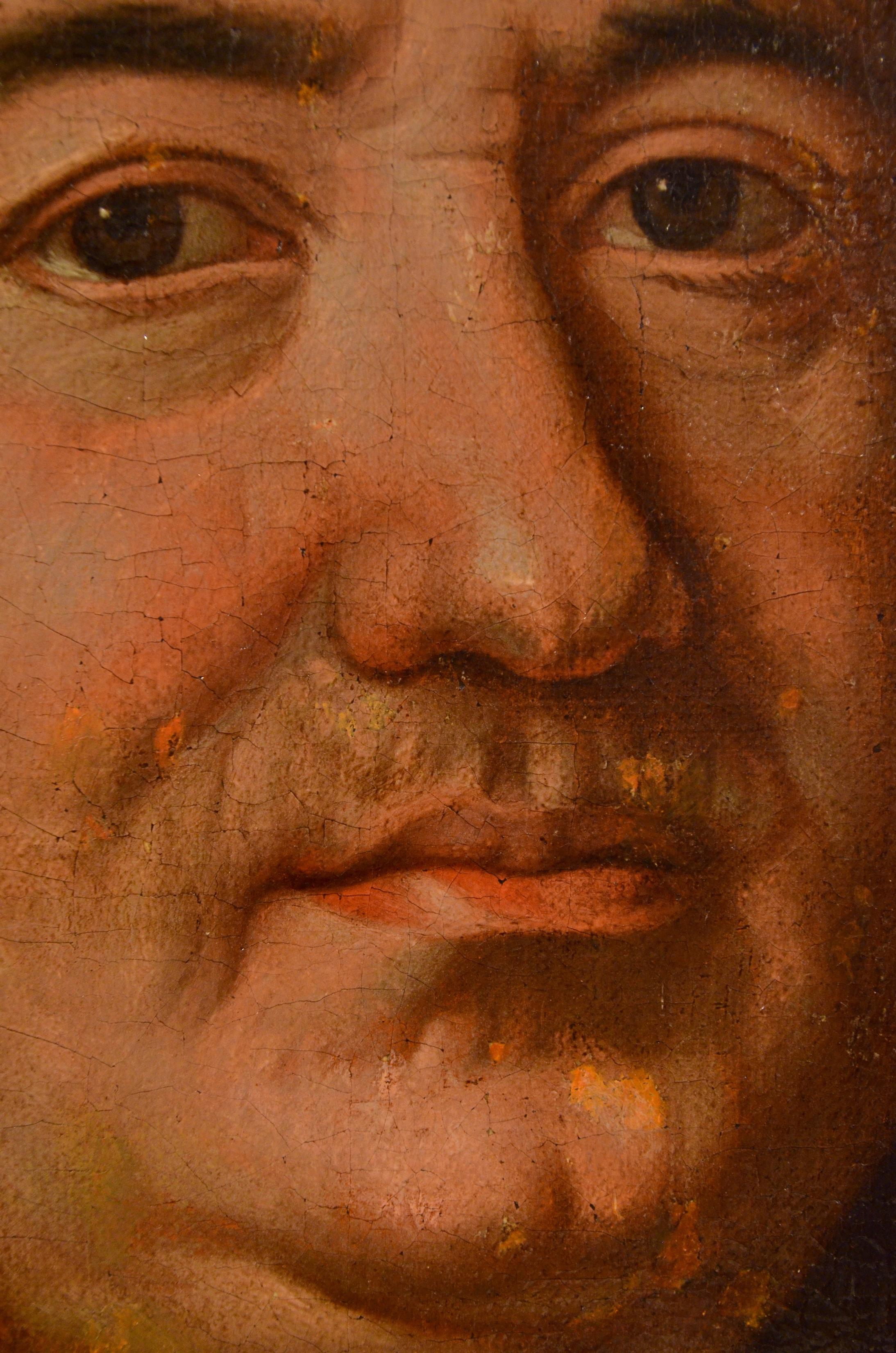 Portrait Gentleman 17th Century Paint Oil on canvas Old master France Art For Sale 6