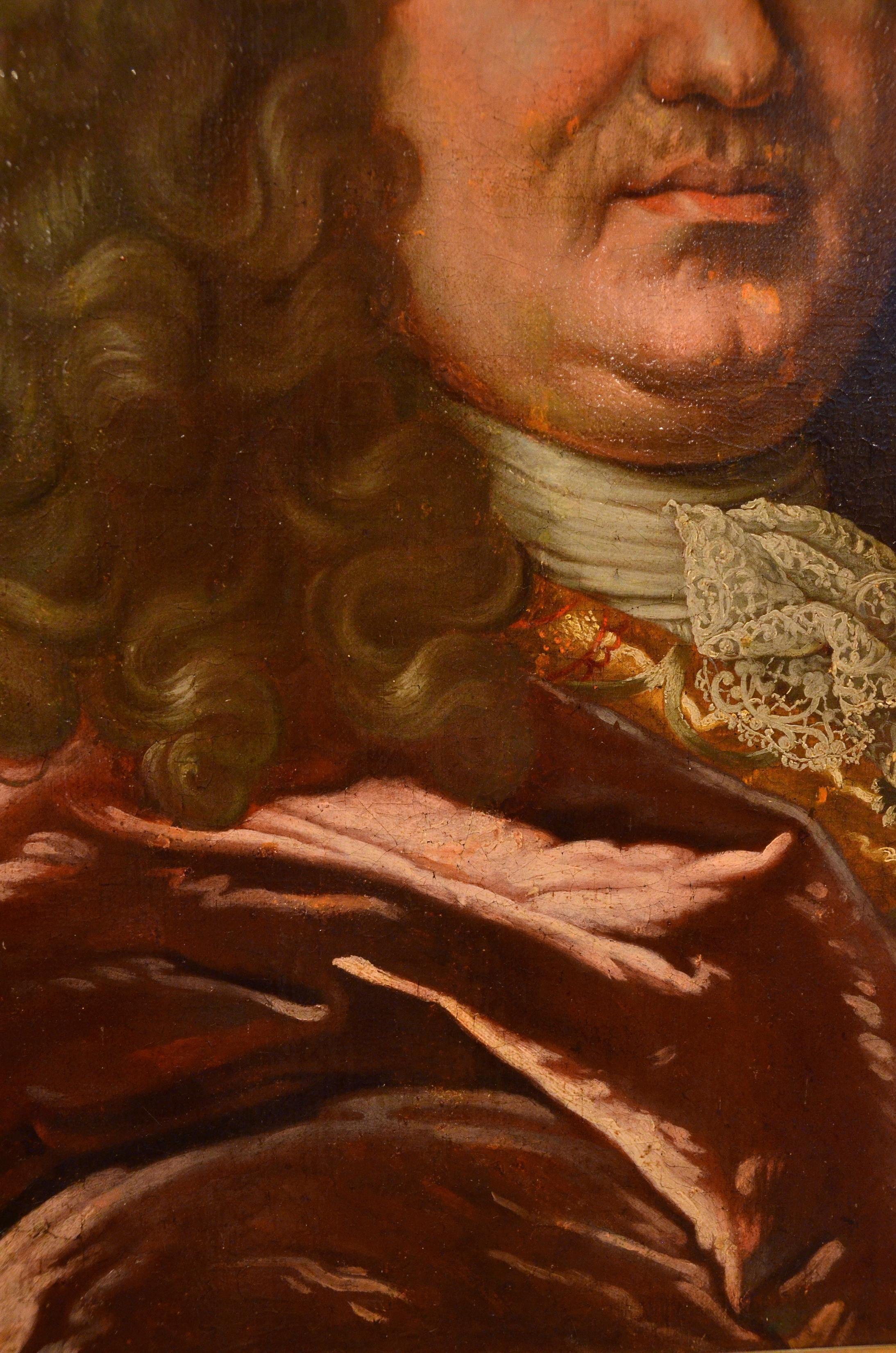 Porträt Gentleman, Öl auf Leinwand, 18. Jahrhundert, Alter Meister, Frankreich, Kunst im Angebot 12