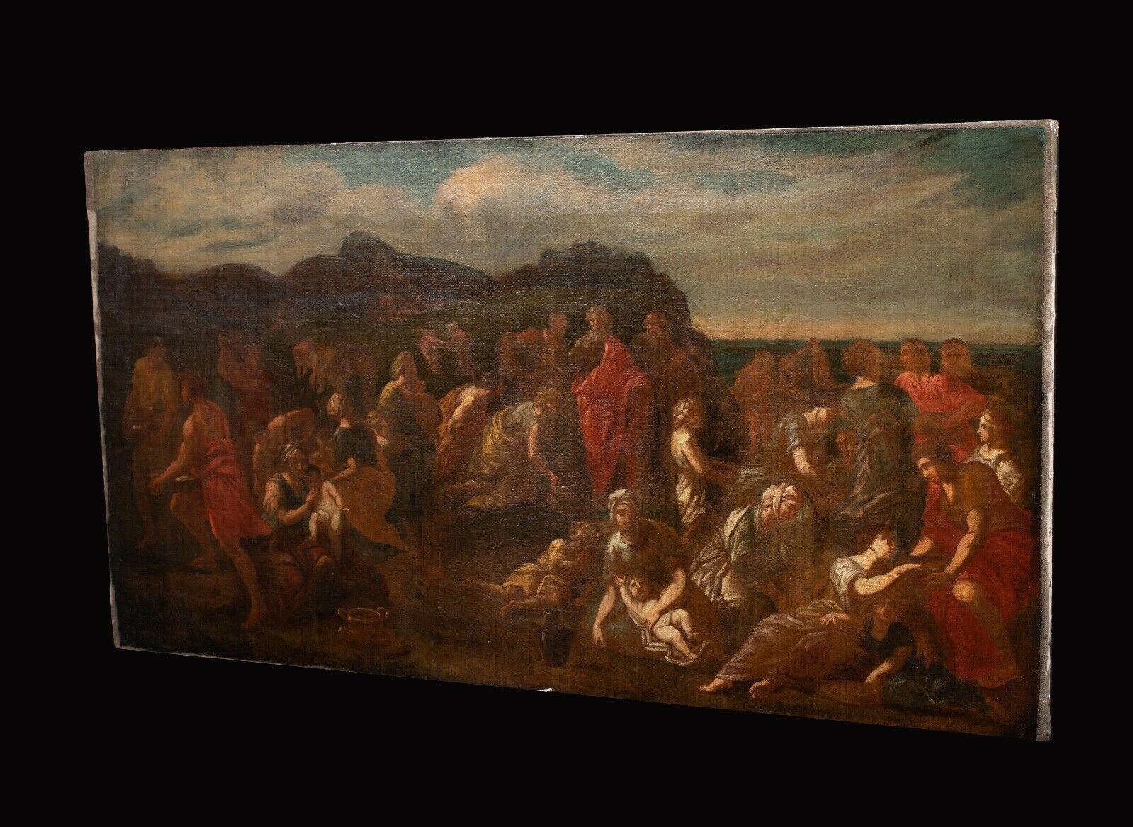 Jésus nourrissant les 5000, 17ème siècle   - Marron Landscape Painting par (Circle of) Nicolas Poussin