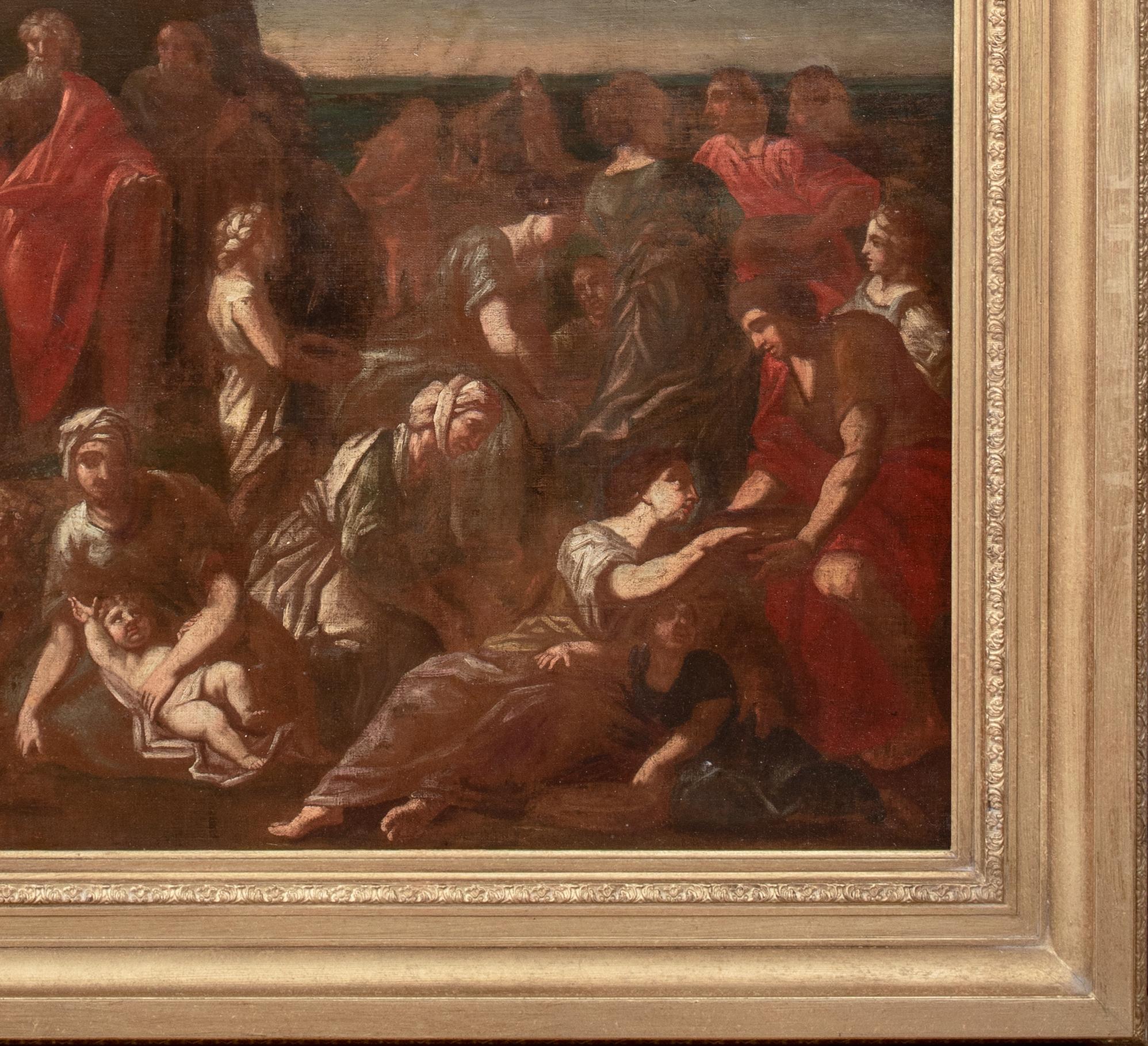 Moses & The Israelites Gathering Manna In The Wilderness, 17th Century

circle of NICOLAS POUSSIN (1594-1665)

Large 17th Century Italian School Old Master of Moses and the Israelites, oil on canvas. Large panorama of the Israelites led by Moses at