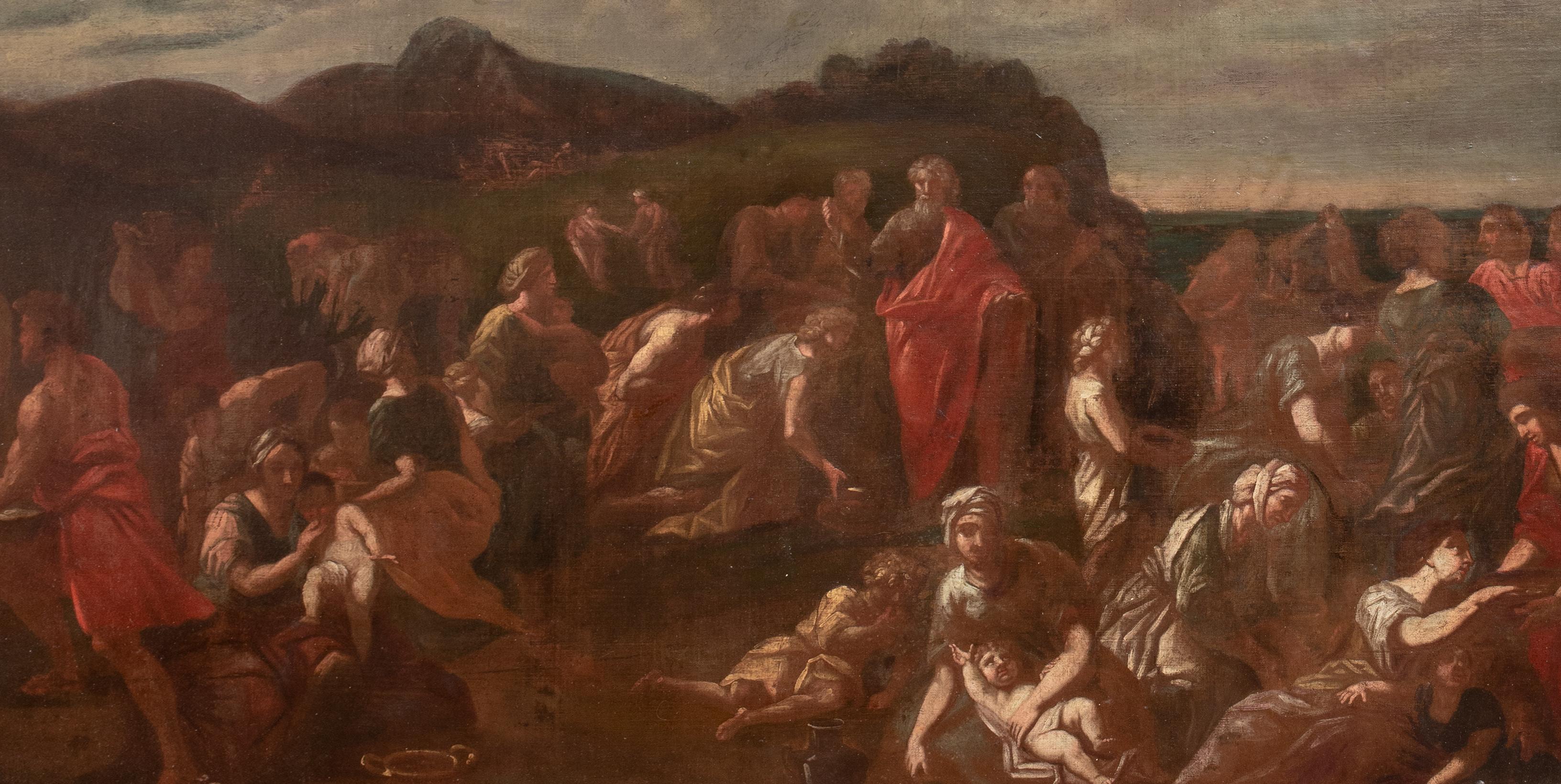 Moses & The Israelites Gathering Manna In The Wilderness, 17th Century For Sale 1