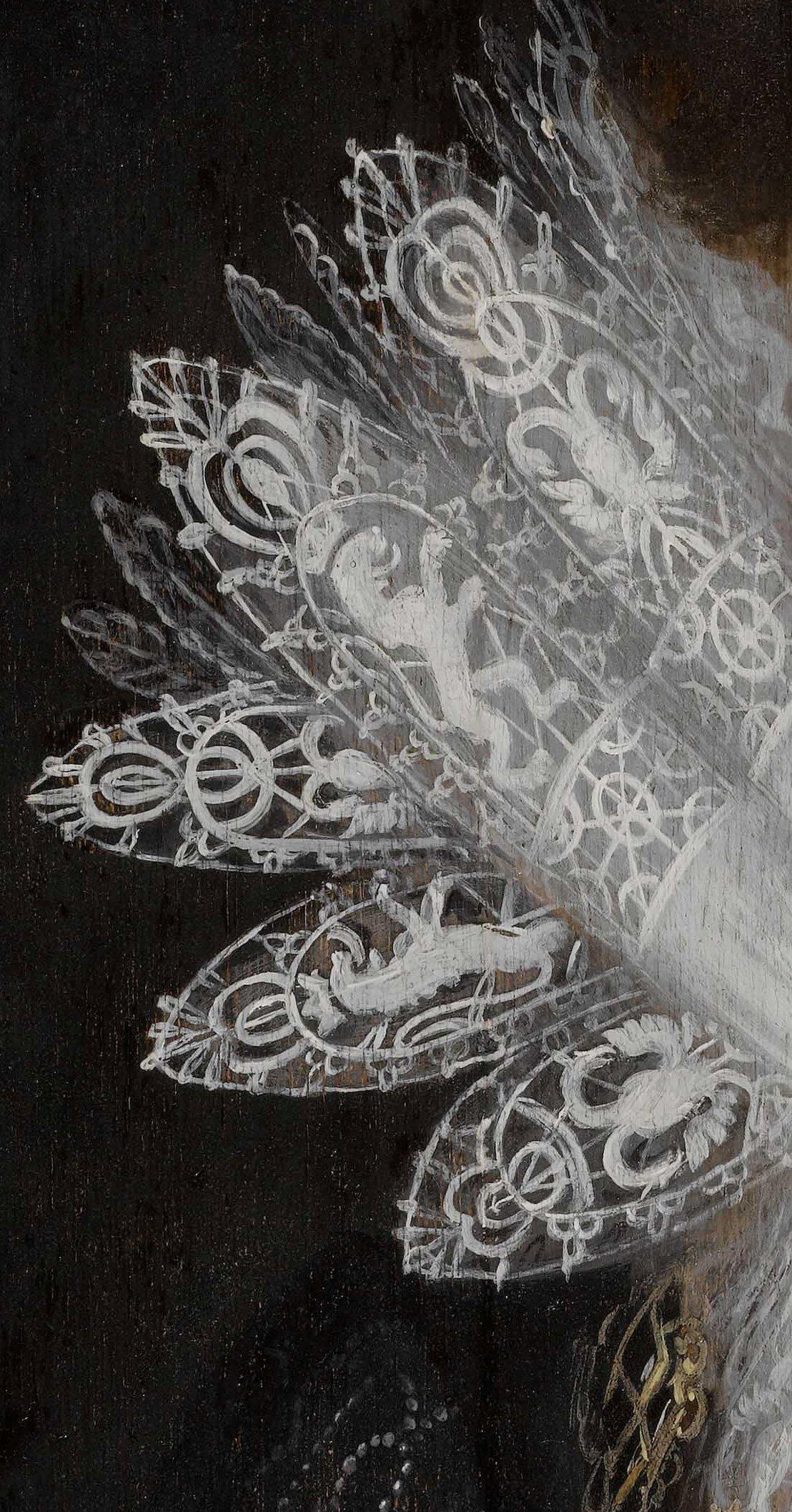 Paul van Somer, cercle de
 (1576, Anvers - 1621, Londres)
 Portrait d'une dame avec un col en dentelle.
 Huile sur panneau. 64 x 49,5 cm.
 Provenance
 Collectional, Suisse
 Le présent portrait, représentant une dame de la cour d'Angleterre, fait