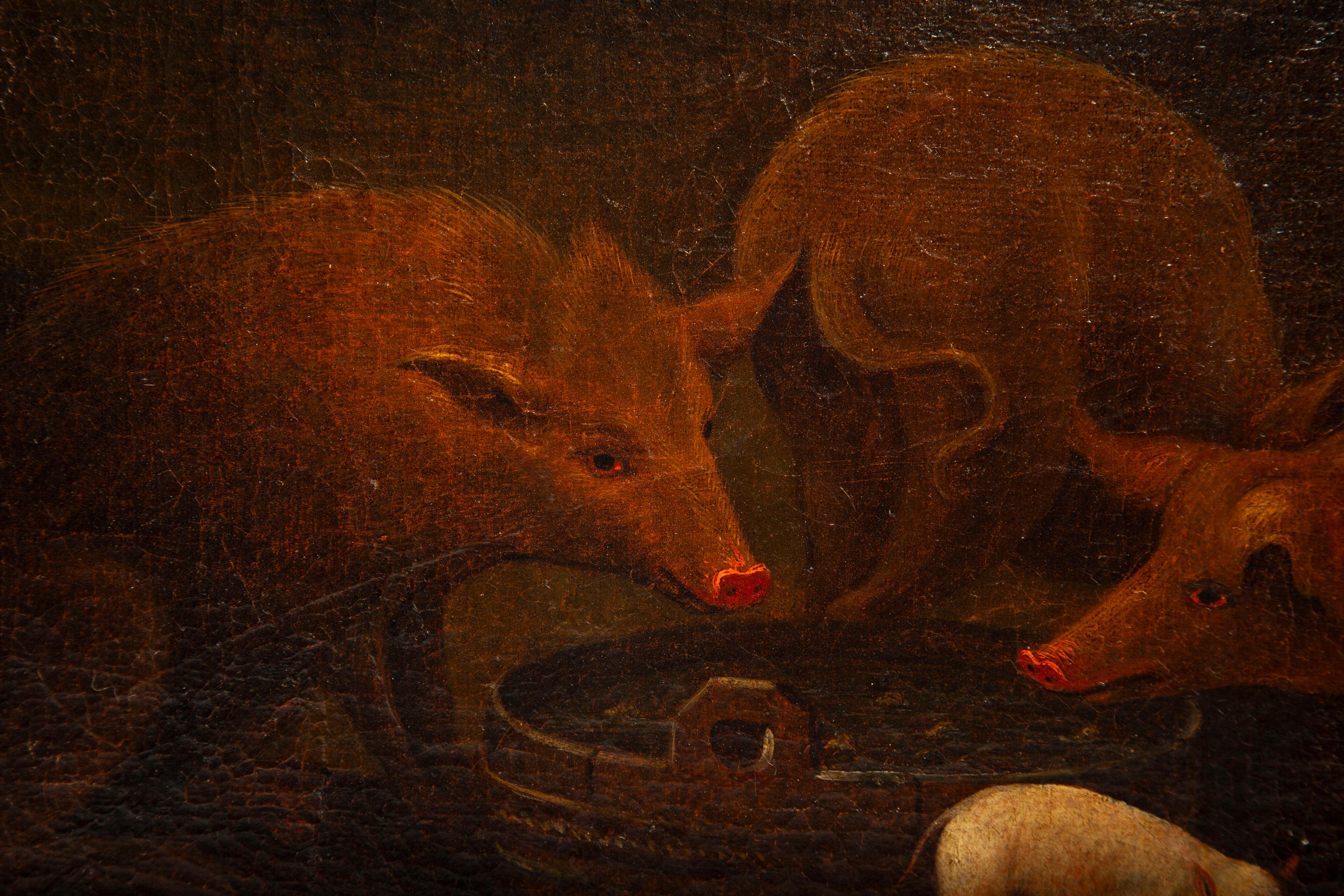 Der Kreis des Paulus Potter, Die Freude der Schweine, 17. Jahrhundert Niederländisches Goldenes Zeitalter (18. Jahrhundert und früher) im Angebot