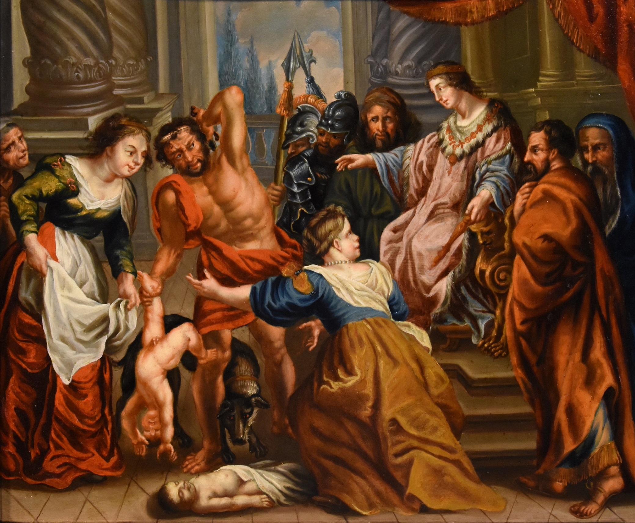 König Salomon Rubens Gemälde Öl auf Kupfer 17. Jahrhundert Alter Meister Flemish Art (Alte Meister), Painting, von Circle of Peter Paul Rubens (Siegen 1577 - Antwerp 1640)