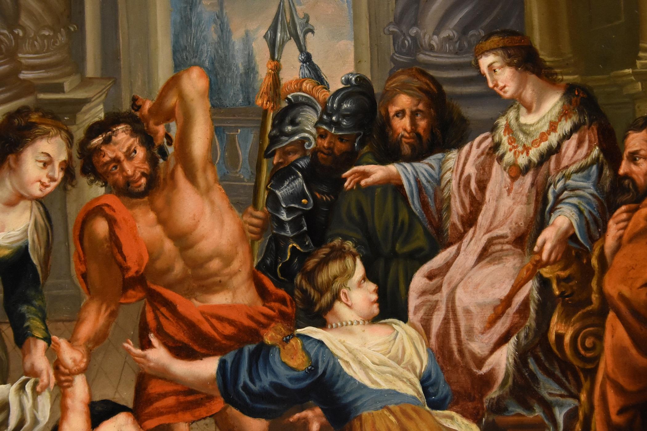 King Solomon Rubens Paint Oil on copper 17th Century Old master Flemish Art For Sale 3