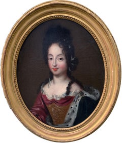 Antique Portrait 18e Siècle Pierre Mignard (1612/1695) Entourage.