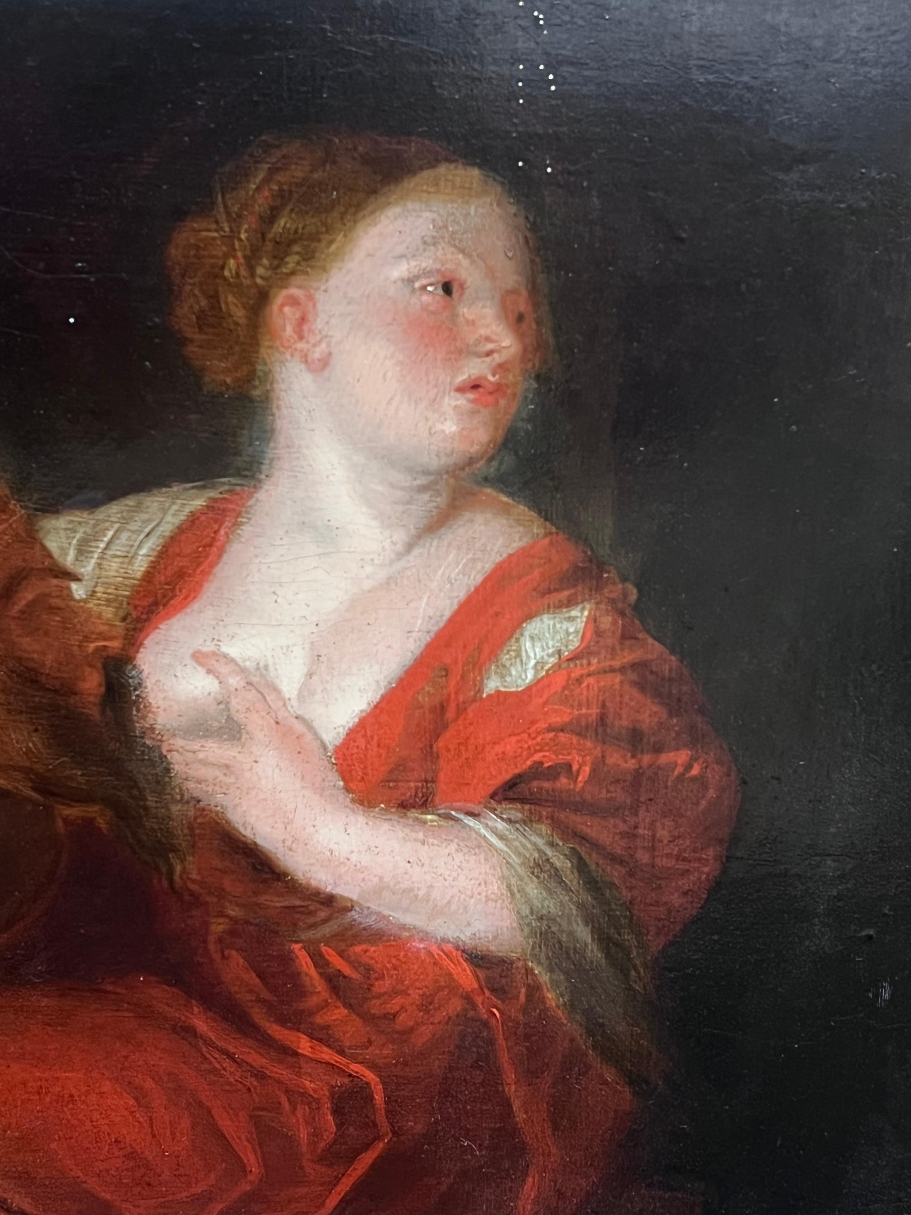 Carità romana
Periodo barocco fiammingo, prima metà del XVII secolo
cerchio di Peter Paul Rubens
olio su pannello di legno, incorniciato
incorniciato: 24,5 x 30 pollici
pannello: 20 x 26 pollici
Provenienza: Collezione privata, Francia; vecchio