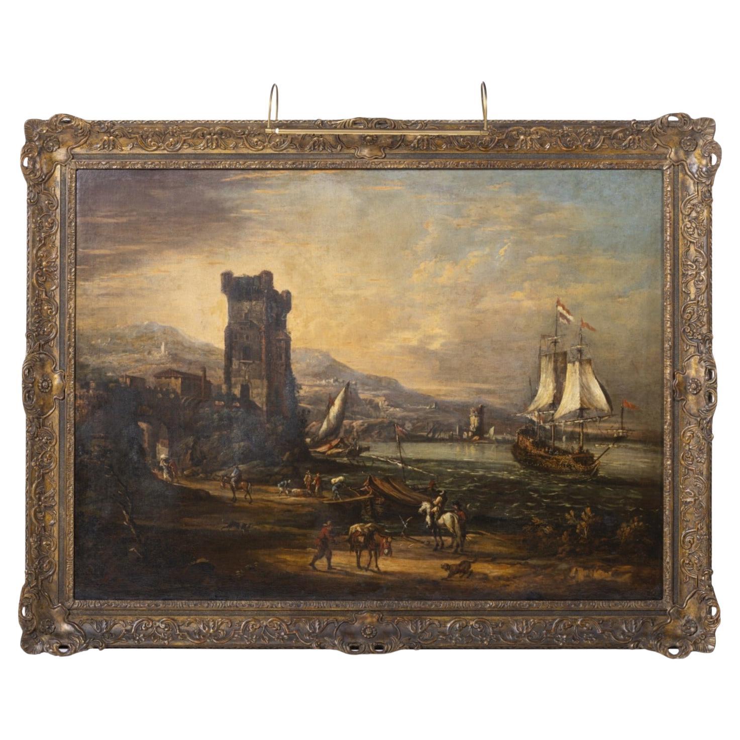 CIRCLE DE SALVATORE ROSA  « Portrait de port » 18ème siècle en vente